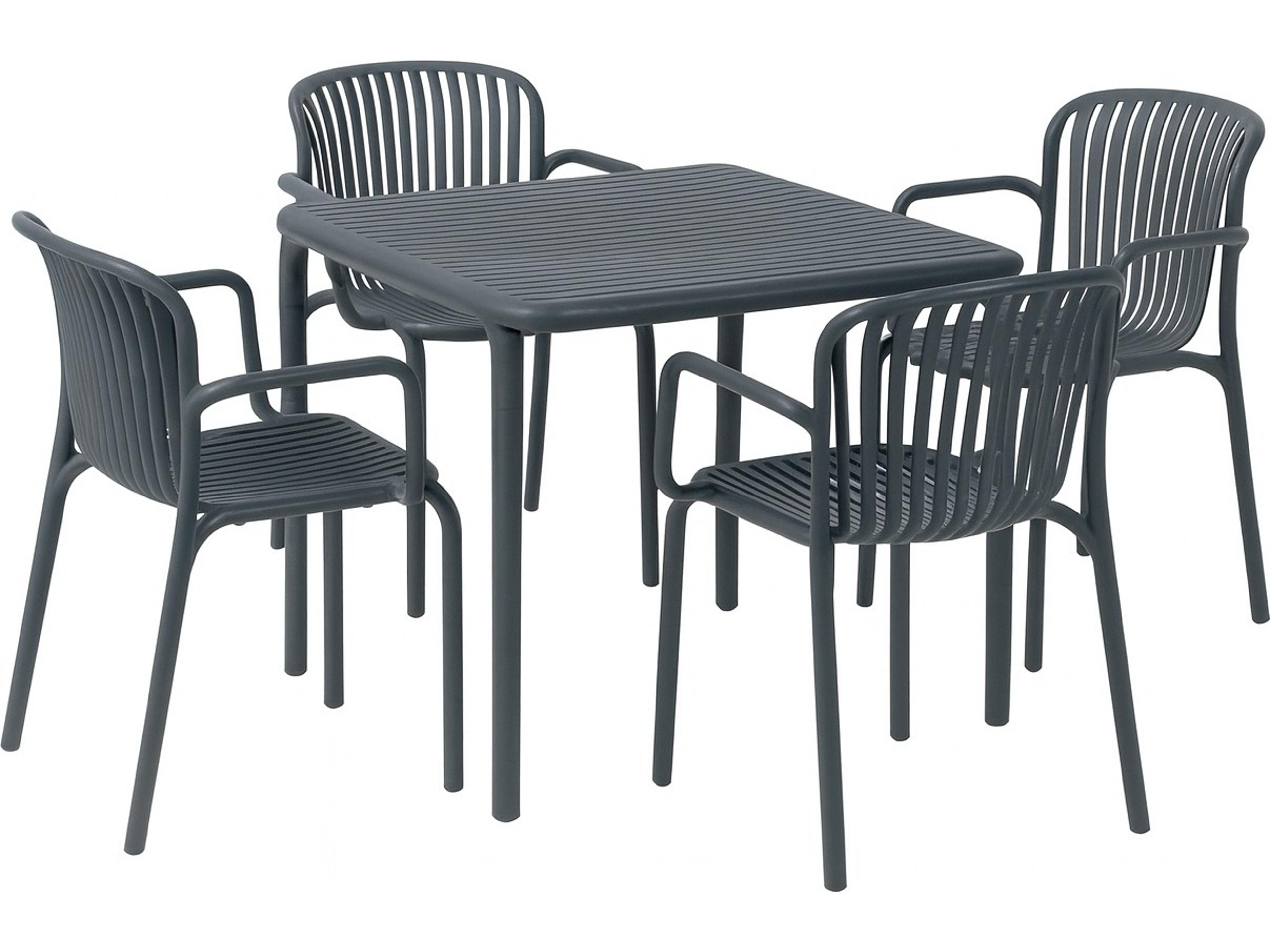 Charcoal Recycled Plastic Dining Set