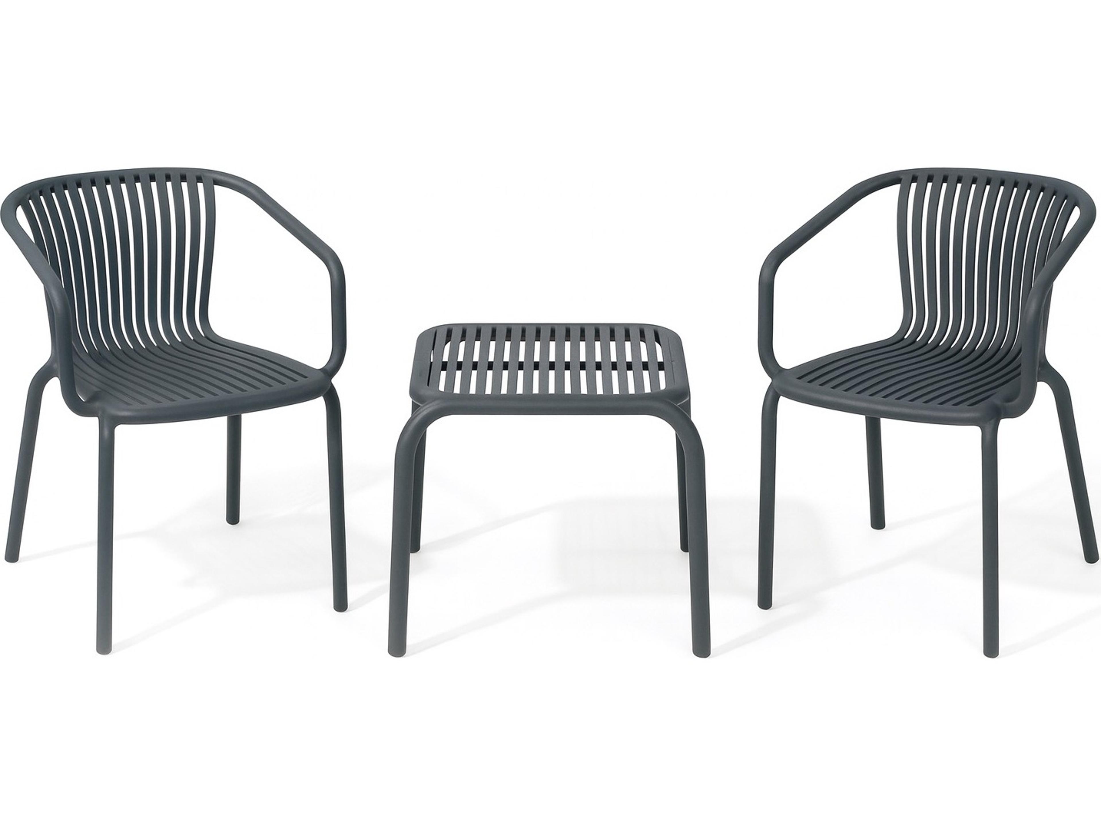 Charcoal Recycled Plastic Lounge Set