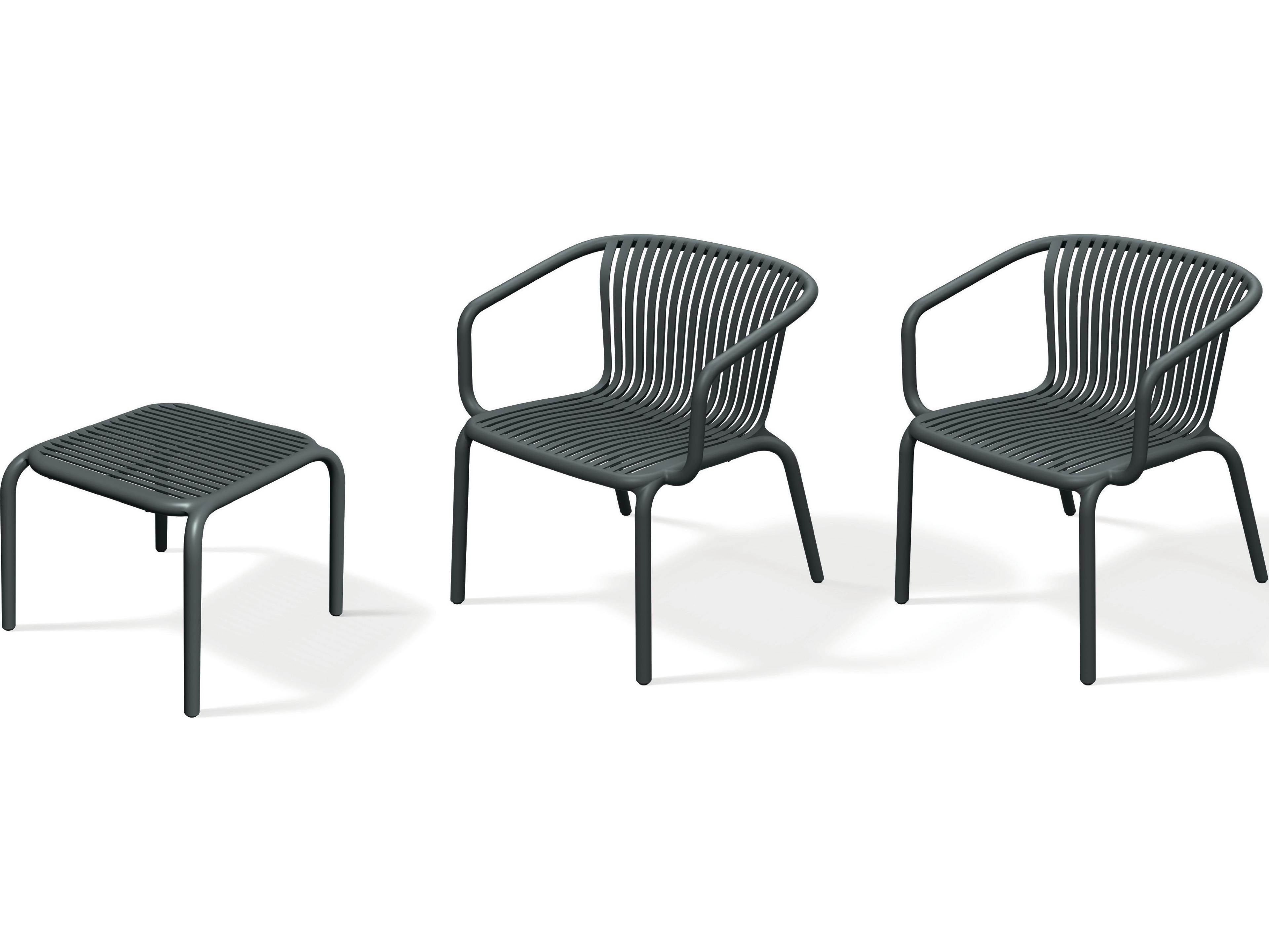 Alfresco Home Charcoal Recycled Plastic Lounge Set