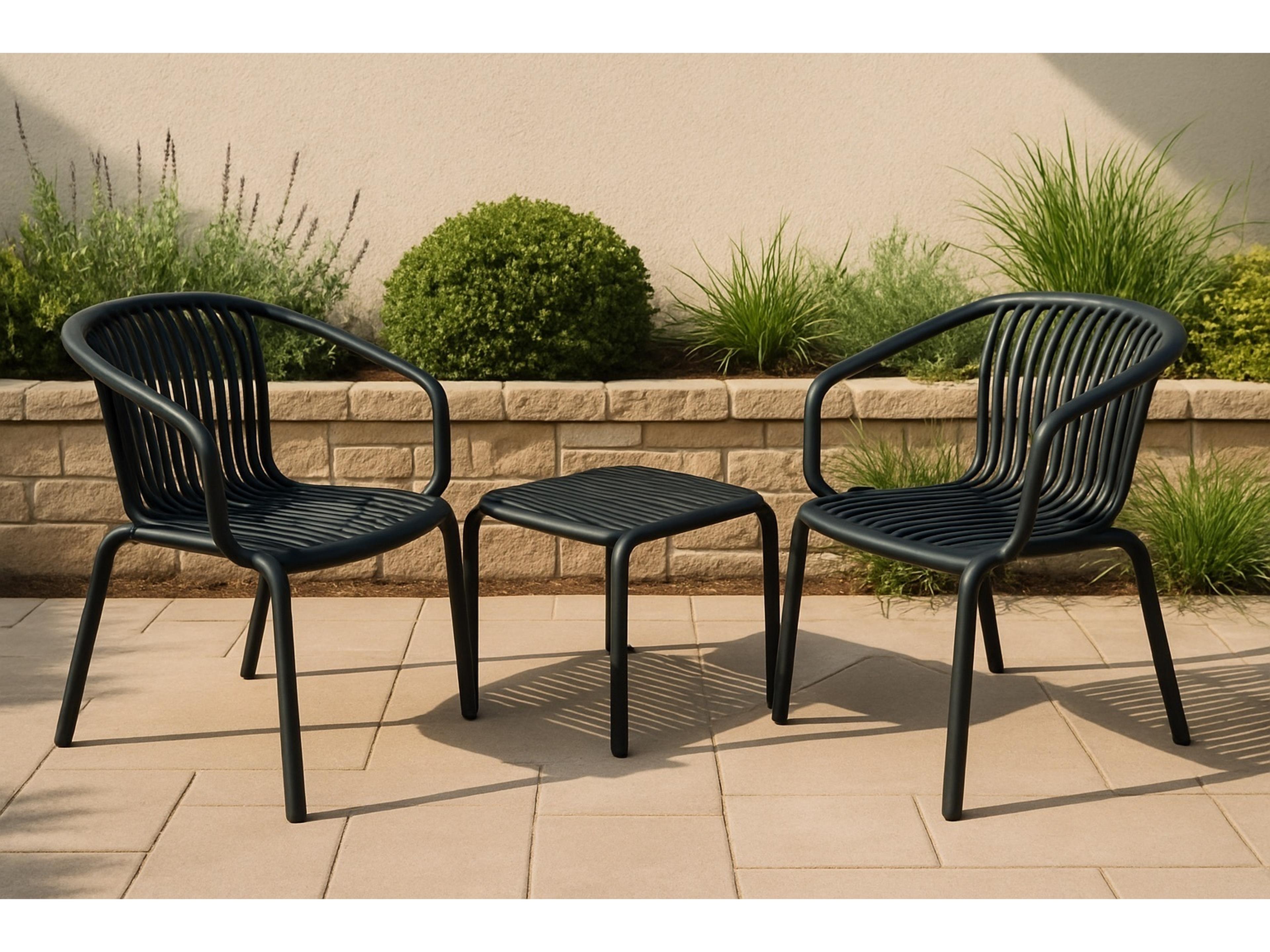 Alfresco Home Charcoal Recycled Plastic Lounge Set