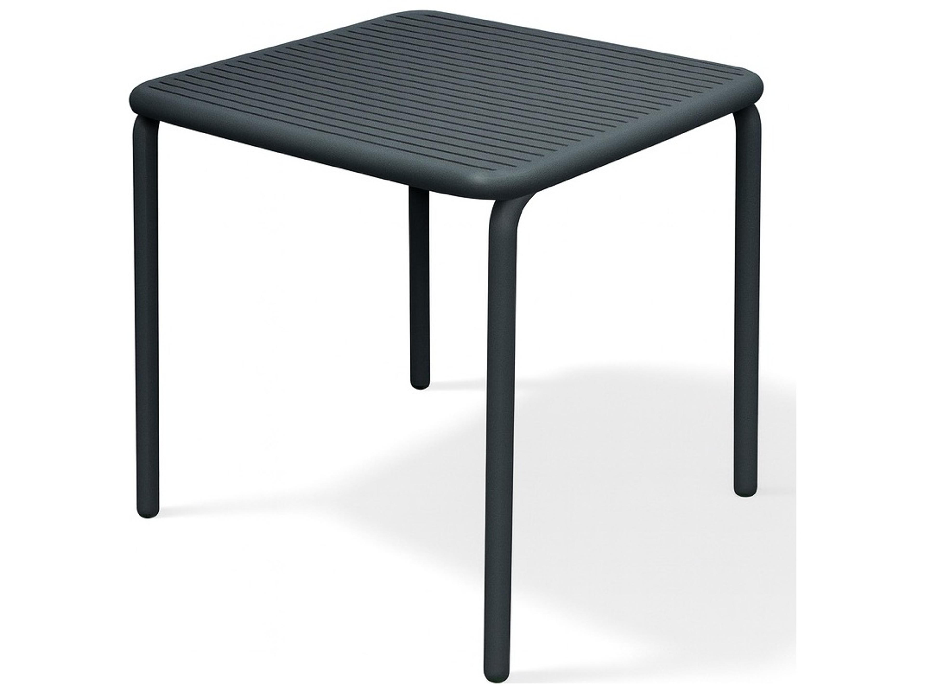 Charcoal Recycled Plastic Square Dining Table