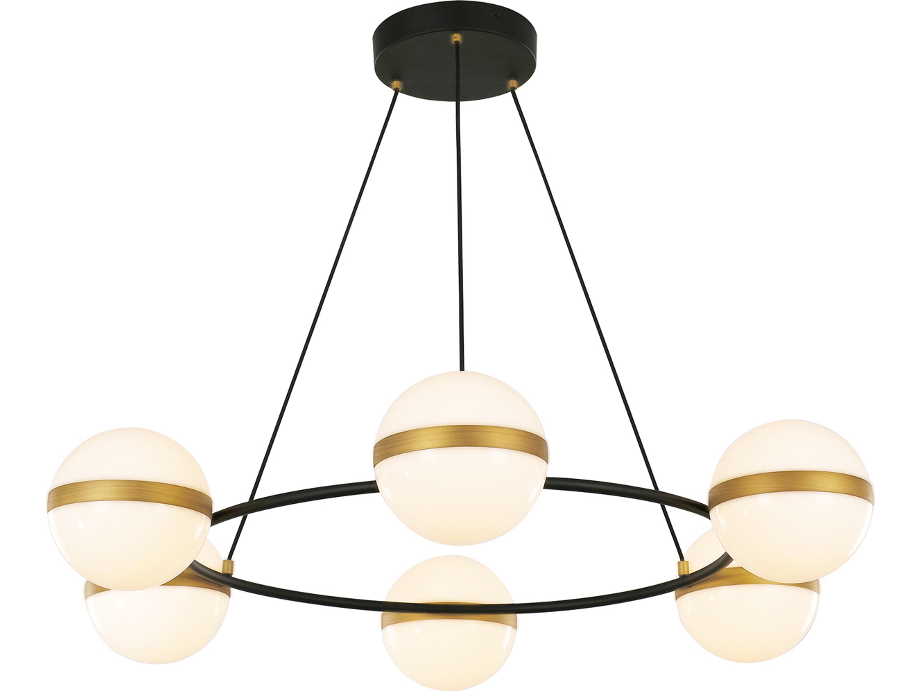 Tagliato LED Chandelier in Matte Black and Brushed Gold