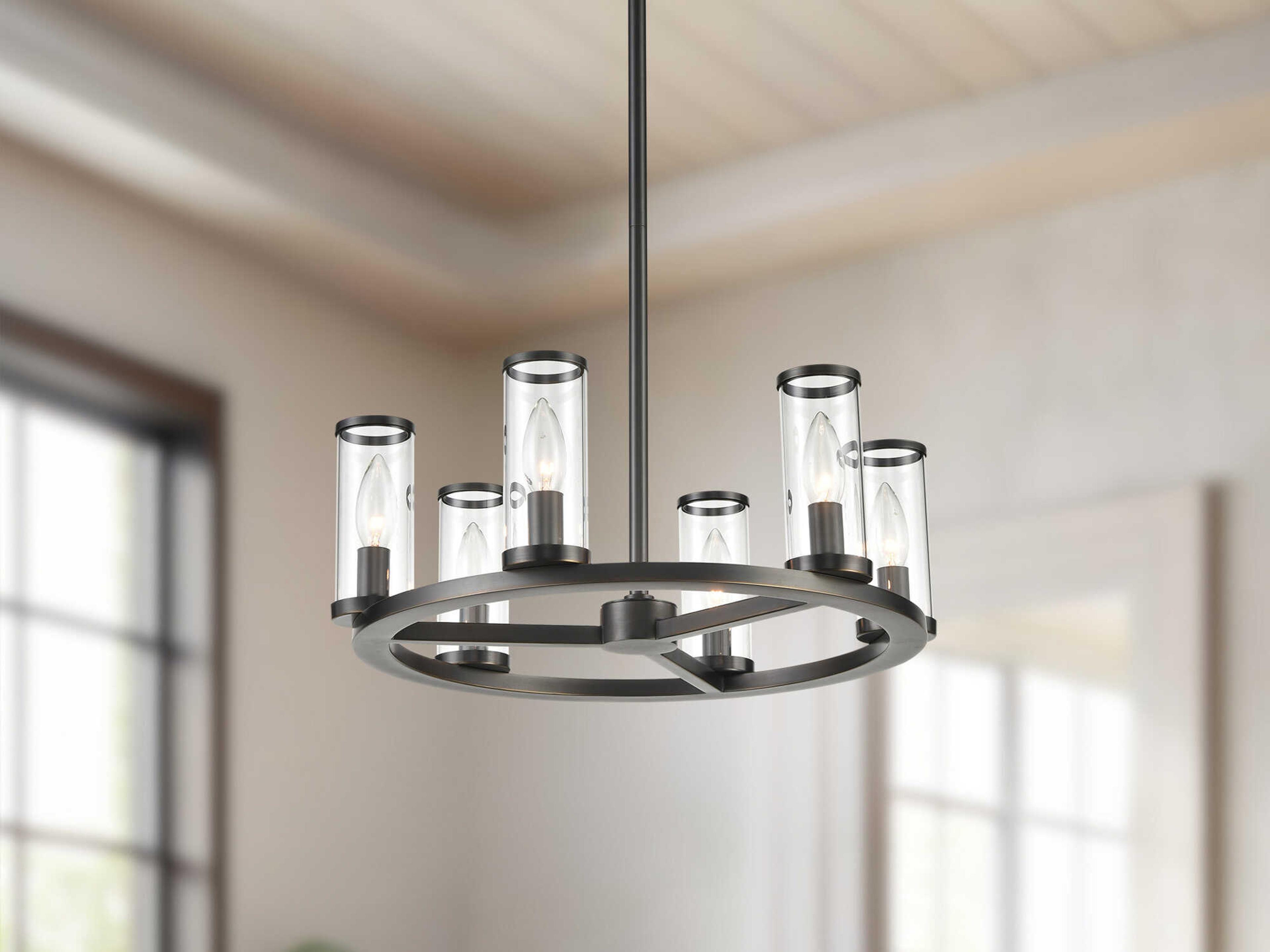 Alora Lighting Revolve 6-Light Urban Bronze Cylinder Chandelier