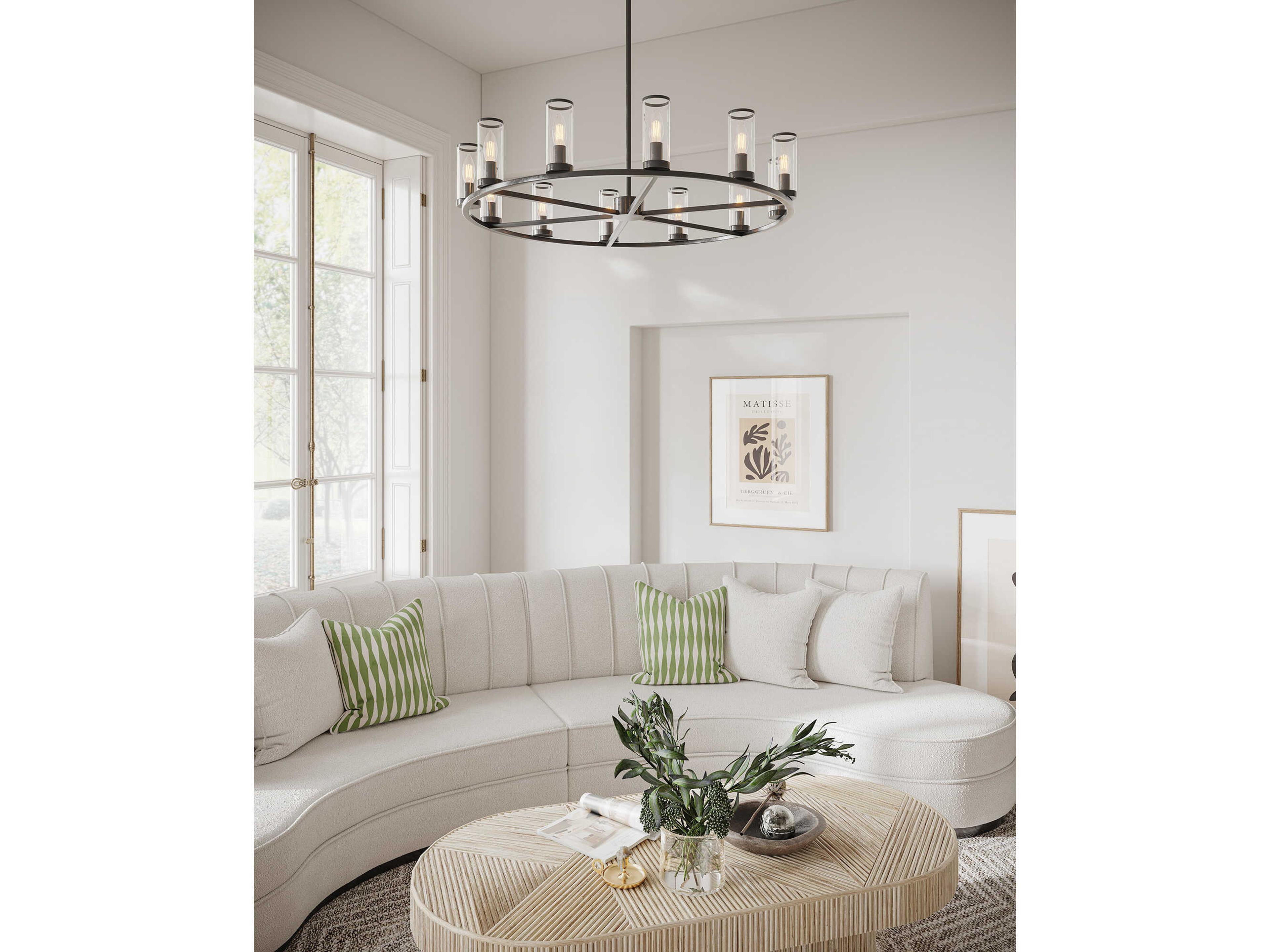 Alora Lighting Revolve 12-Light Urban Bronze Clear Cylinder Chandelier