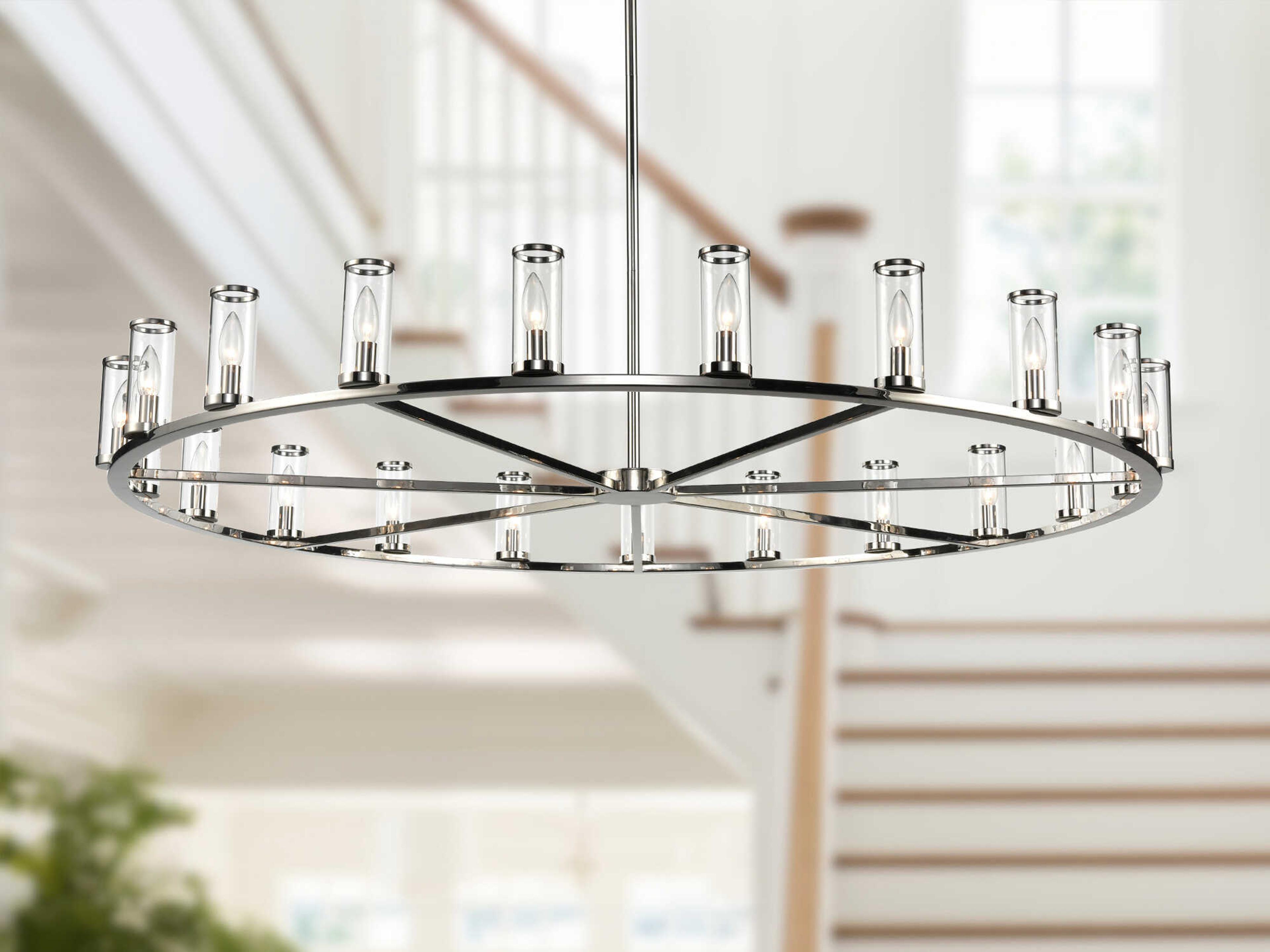 Alora Lighting Revolve 21-Light Polished Nickel Cylinder Chandelier