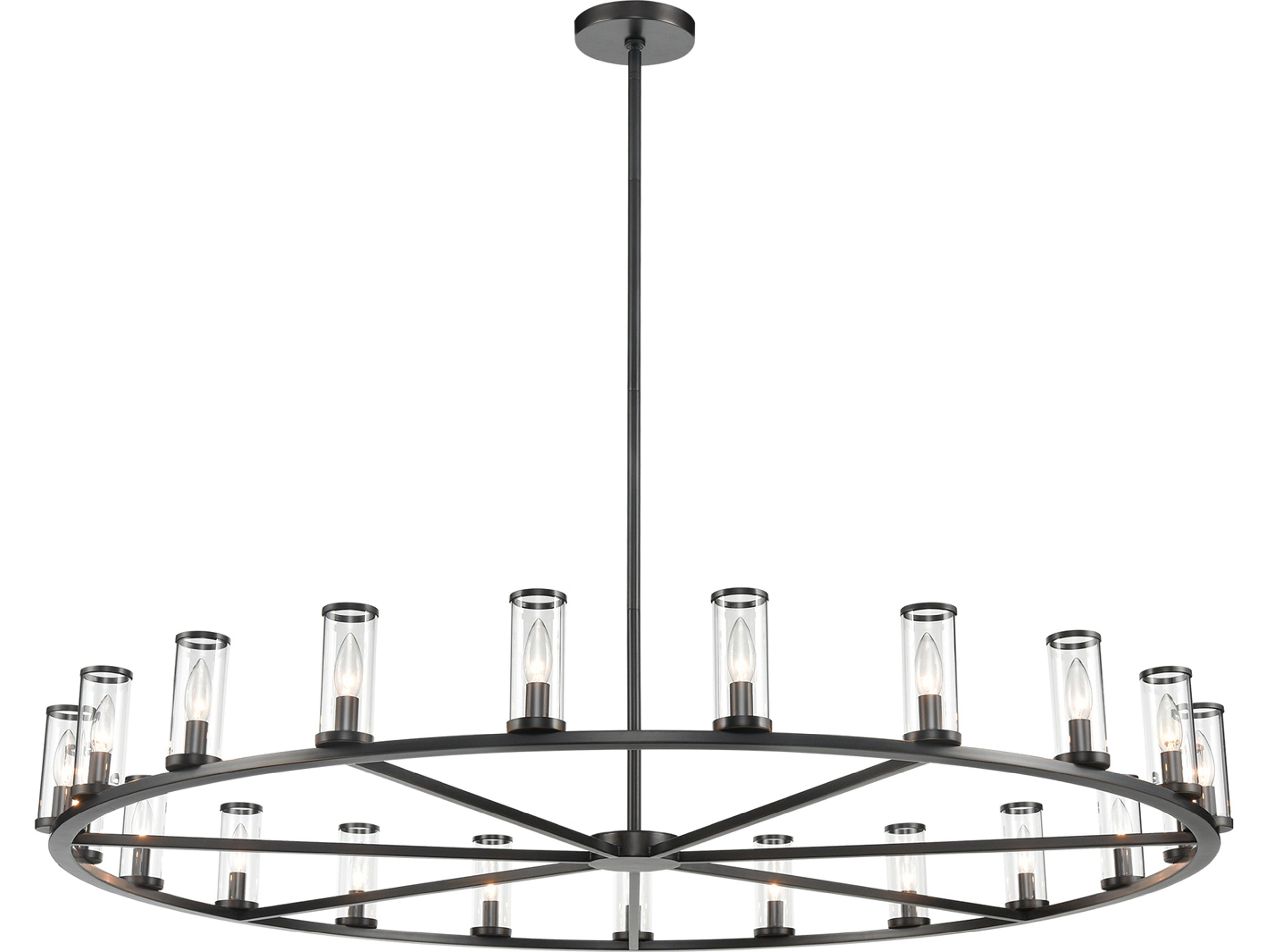 Revolve Chandelier 21 Light Urban Bronze Clear Glass