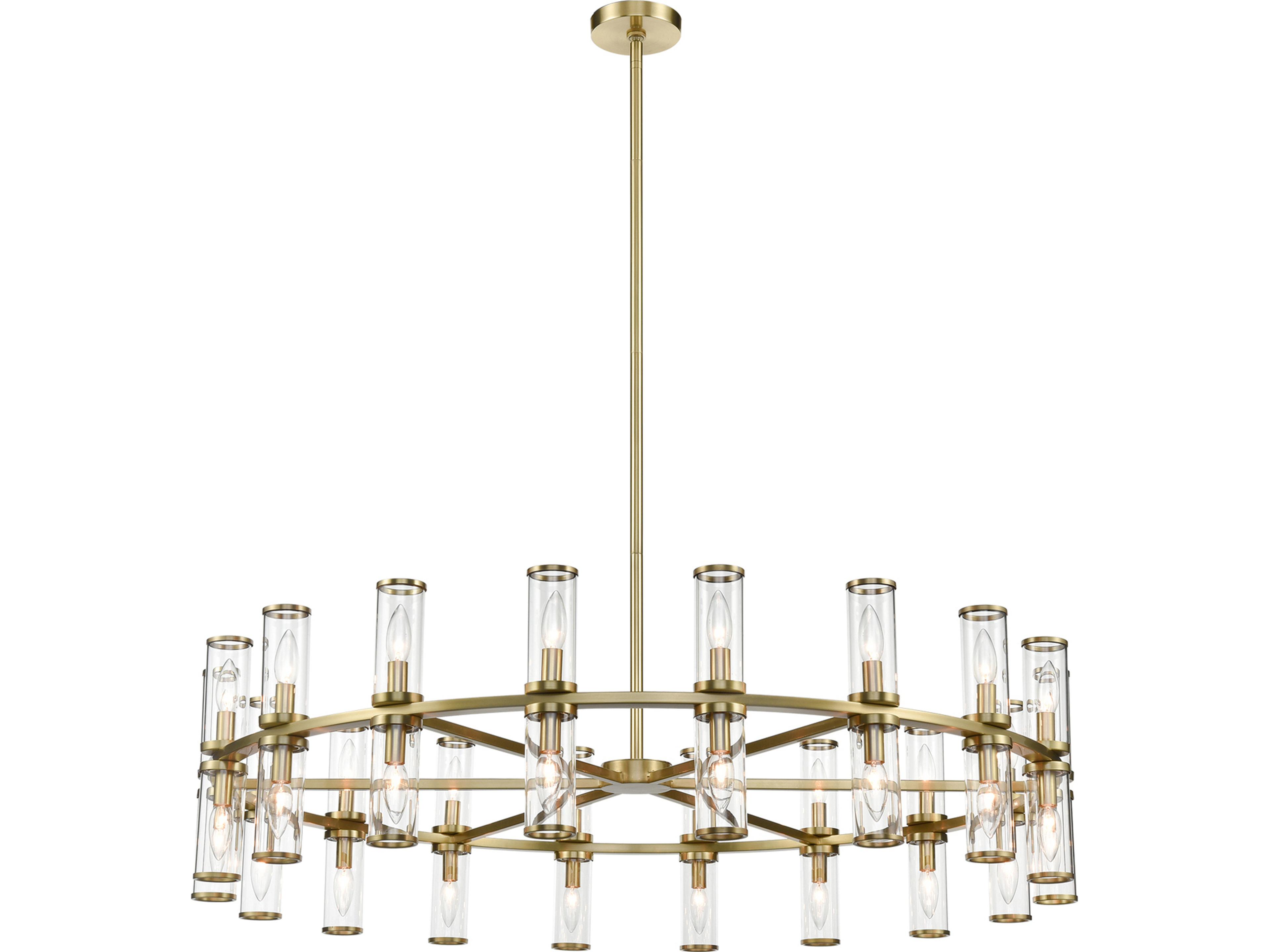 Revolve 36 Light Two Tier Chandelier in Natural Brass