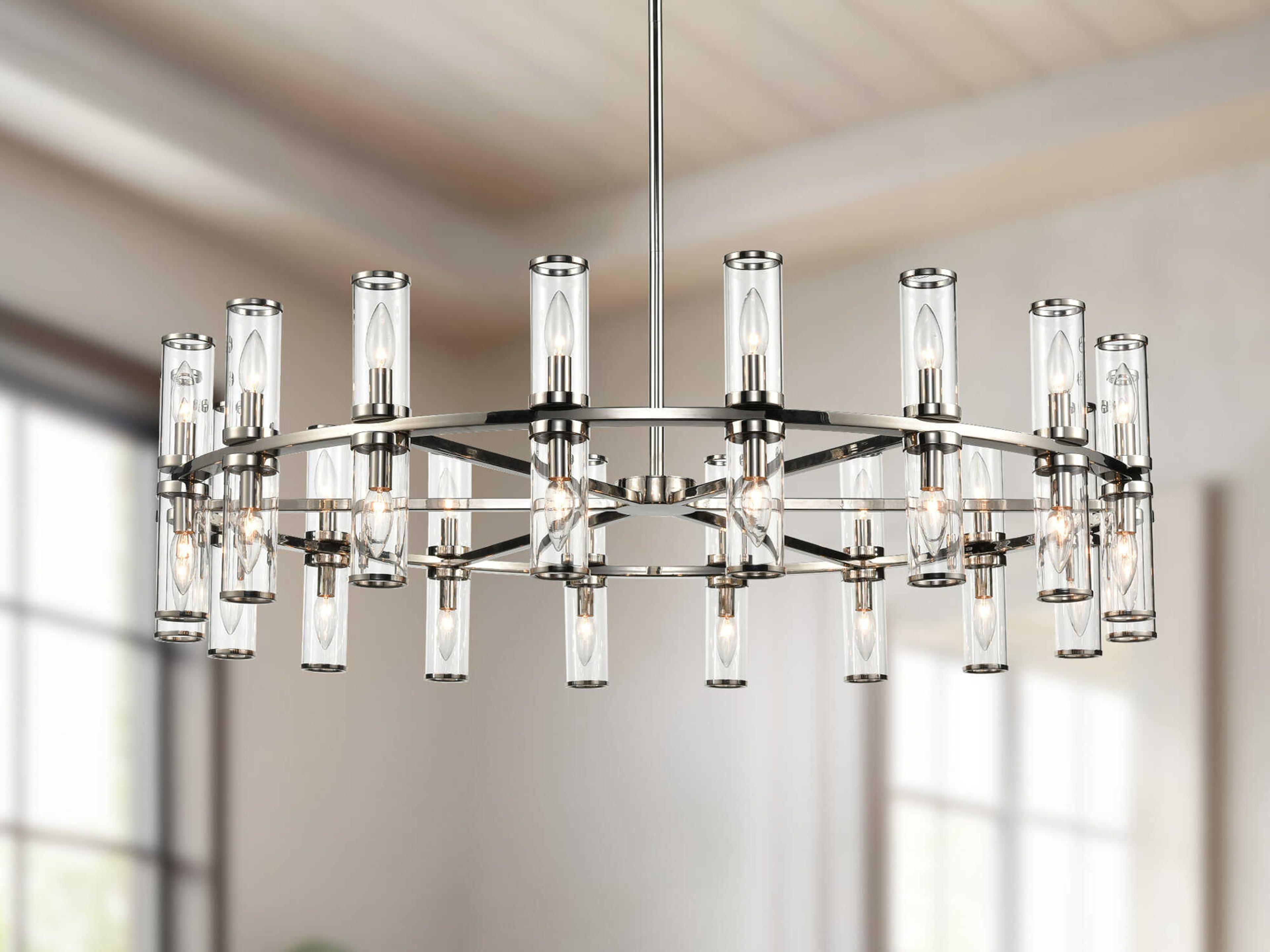 Alora Lighting Revolve 36-Light Polished Nickel Cylinder Chandelier
