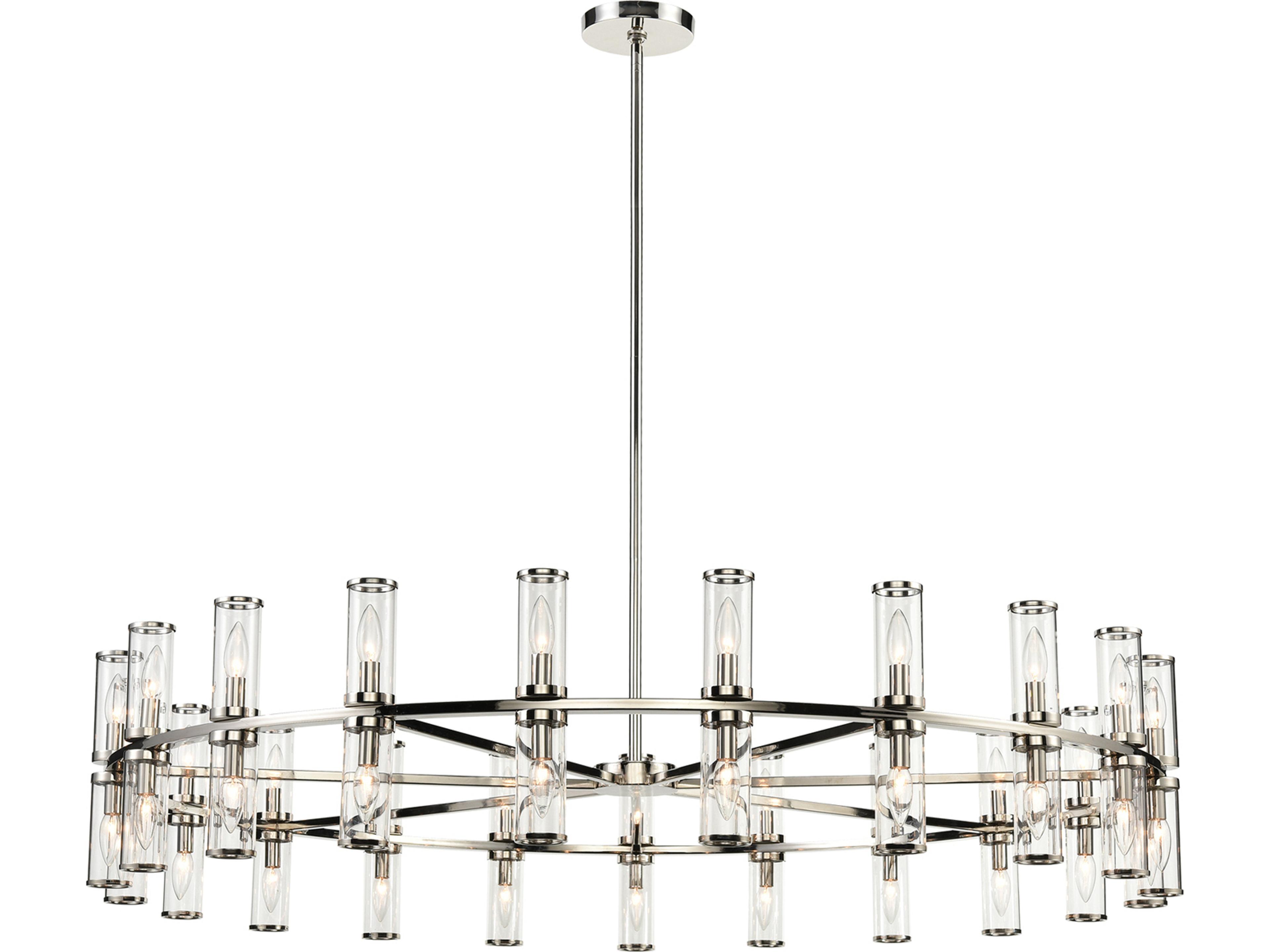 Revolve 42-Light Chandelier in Polished Nickel Modern Classic