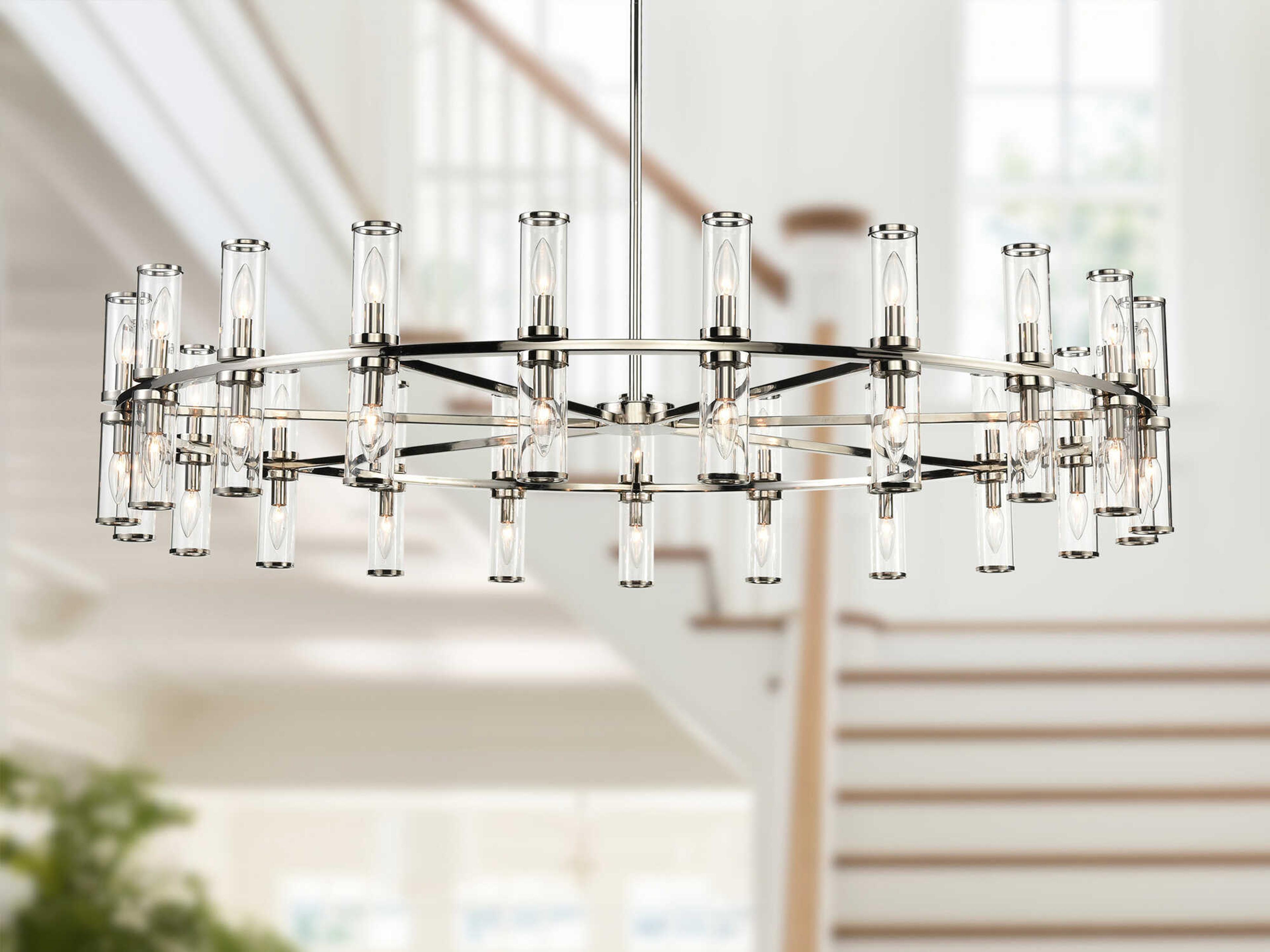 Alora Lighting Revolve 42-Light Polished Nickel Cylinder Chandelier