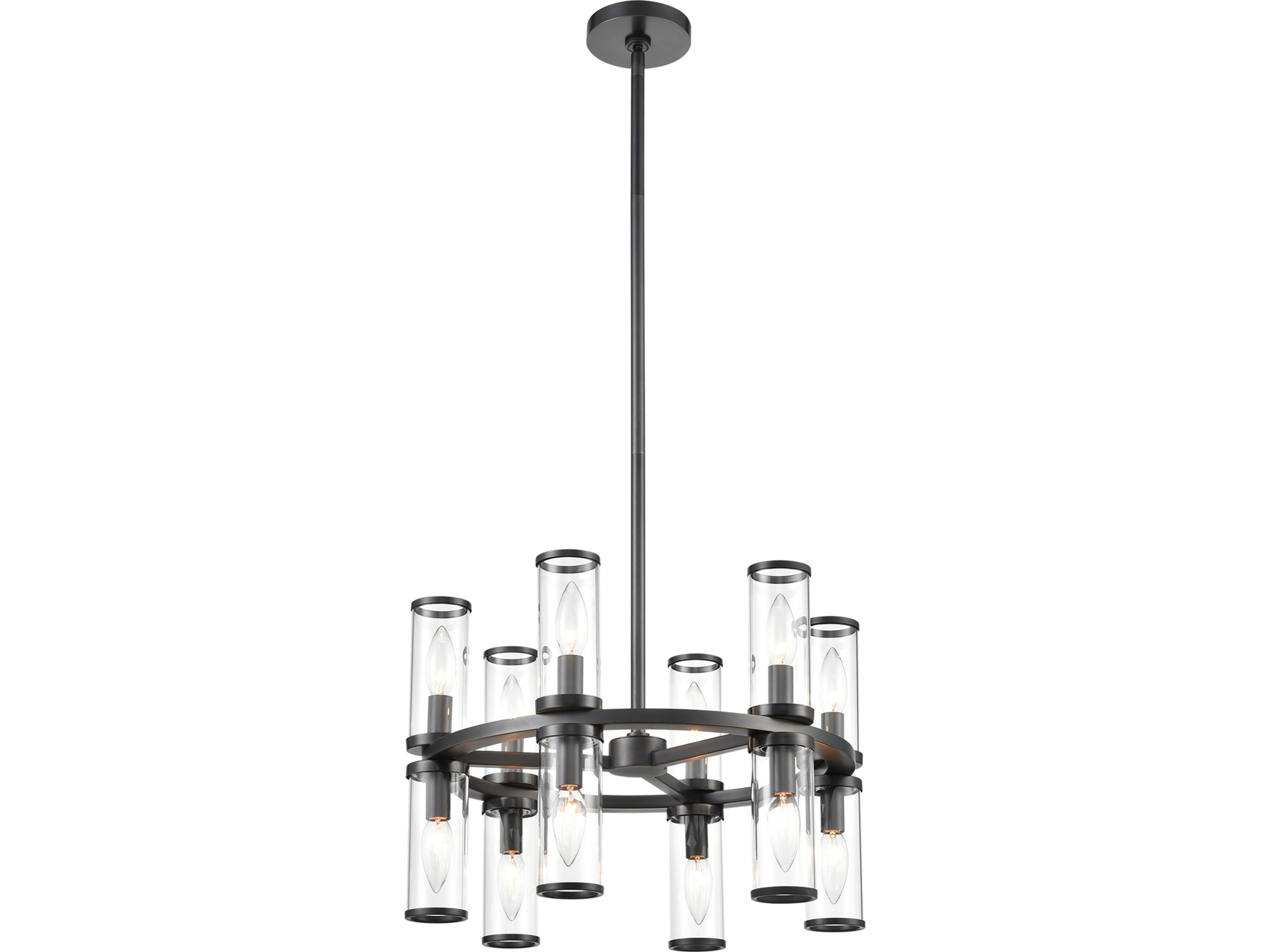Revolve Chandelier Urban Bronze Taper Candle Light