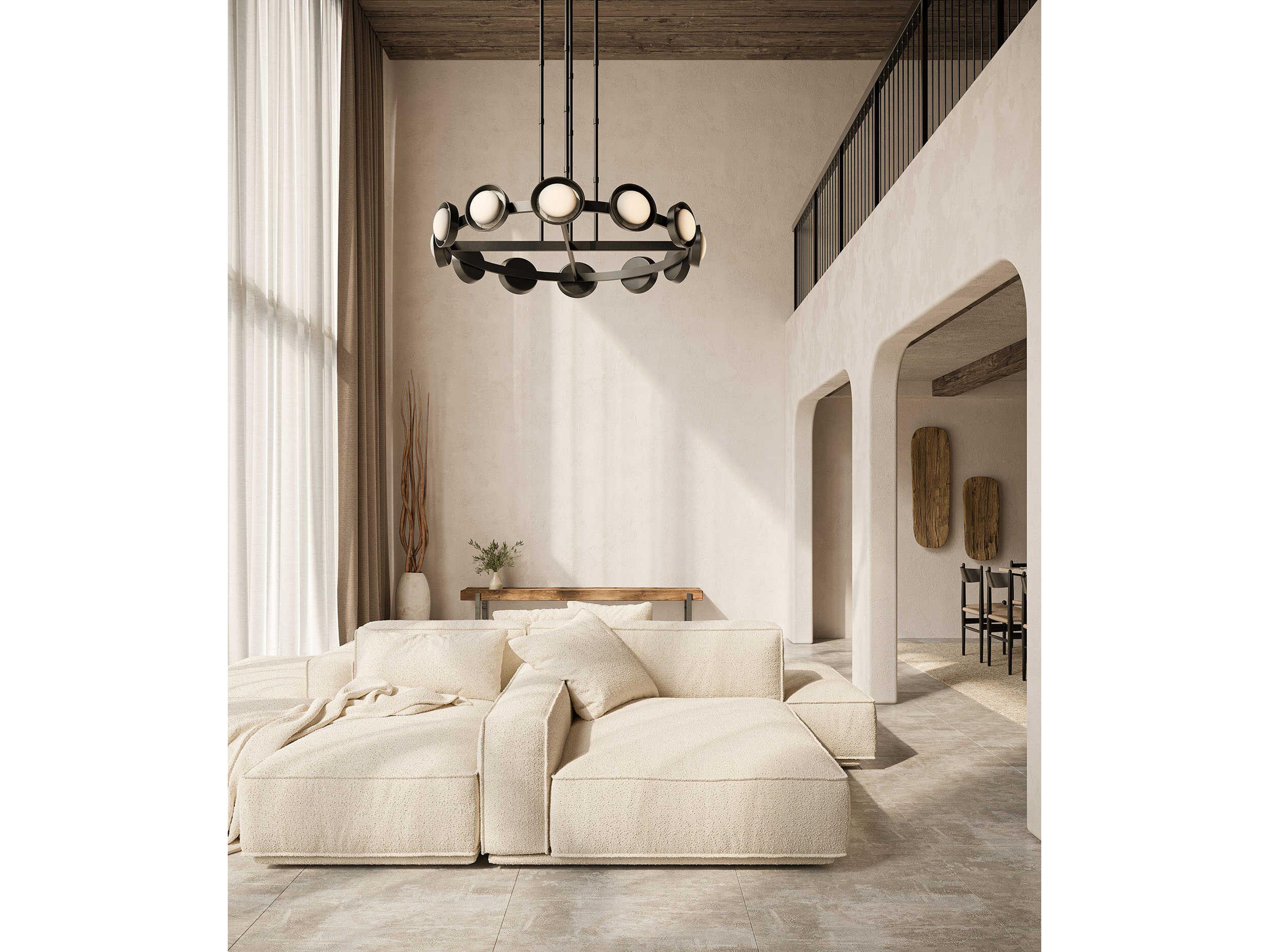 Alora Lighting Alonso Urban Bronze Black Round Chandelier