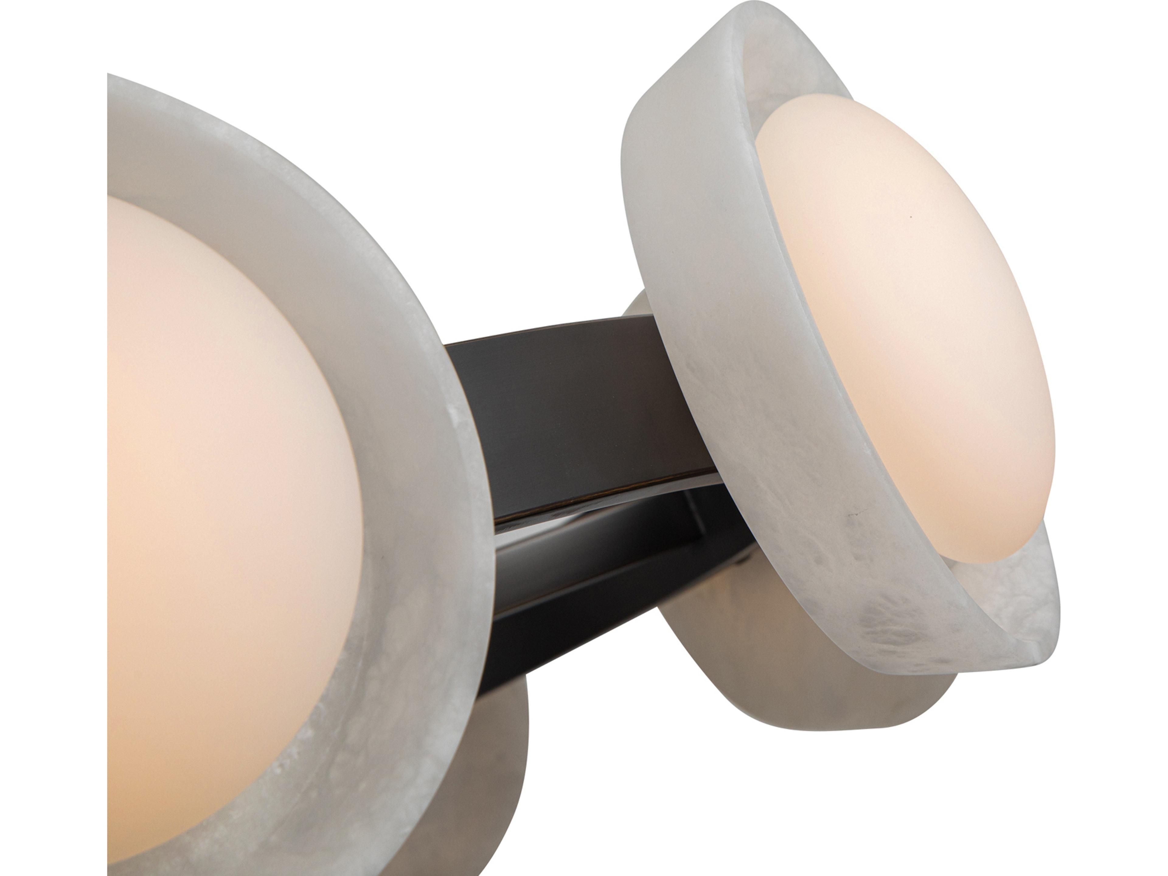 Alora Lighting Alonso Urban Bronze Alabaster Black Round Chandelier