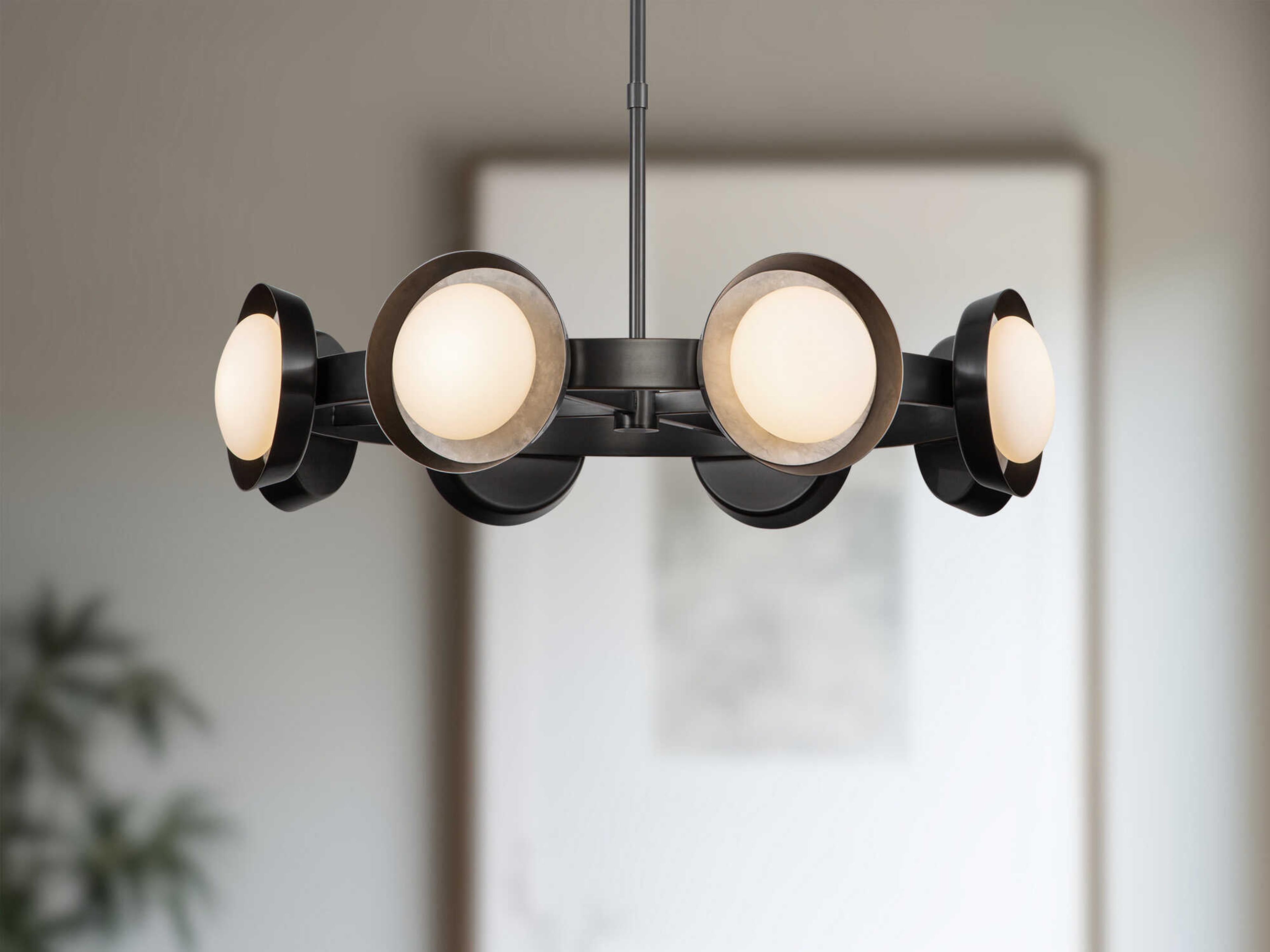 Alora Lighting Alonso Urban Bronze Black Round Chandelier