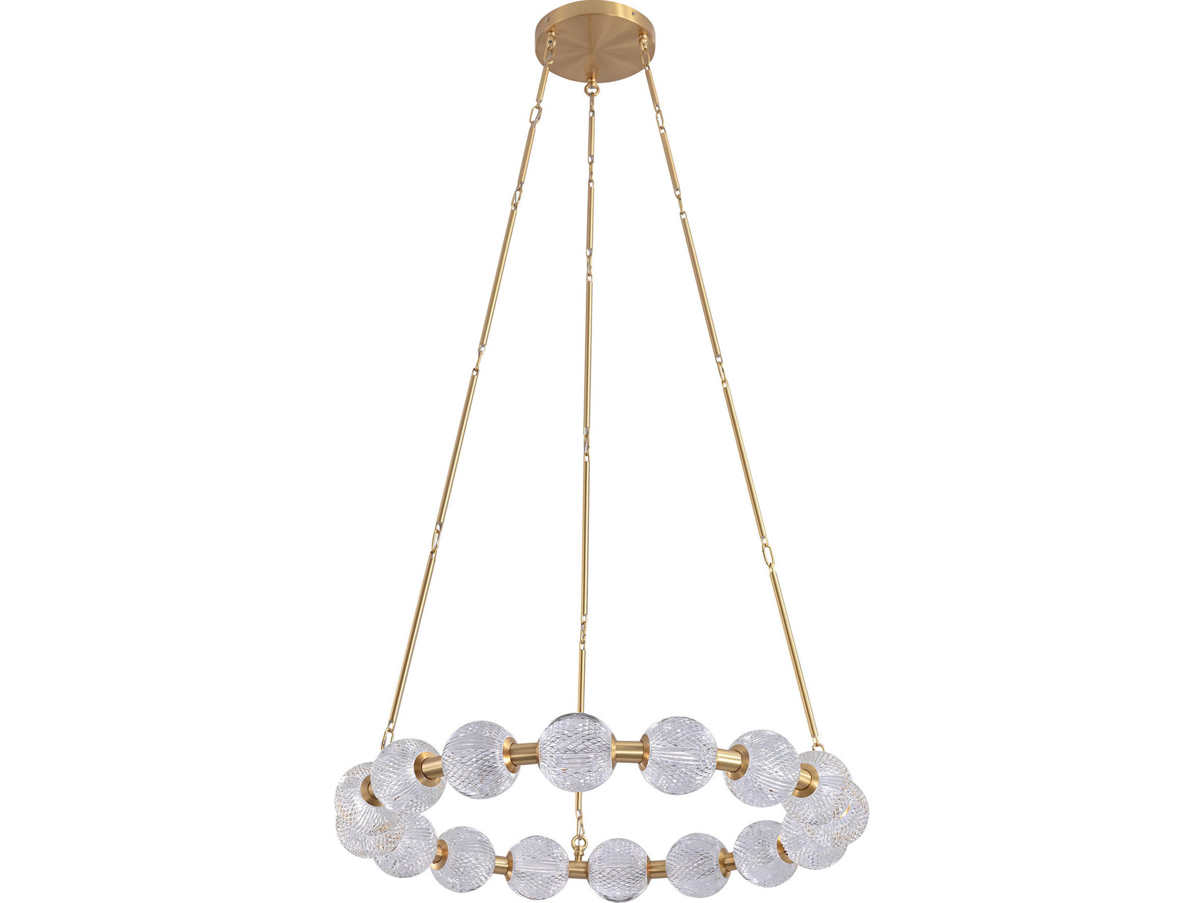 Alora Lighting Marni Natural Brass Geometric Round Chandelier