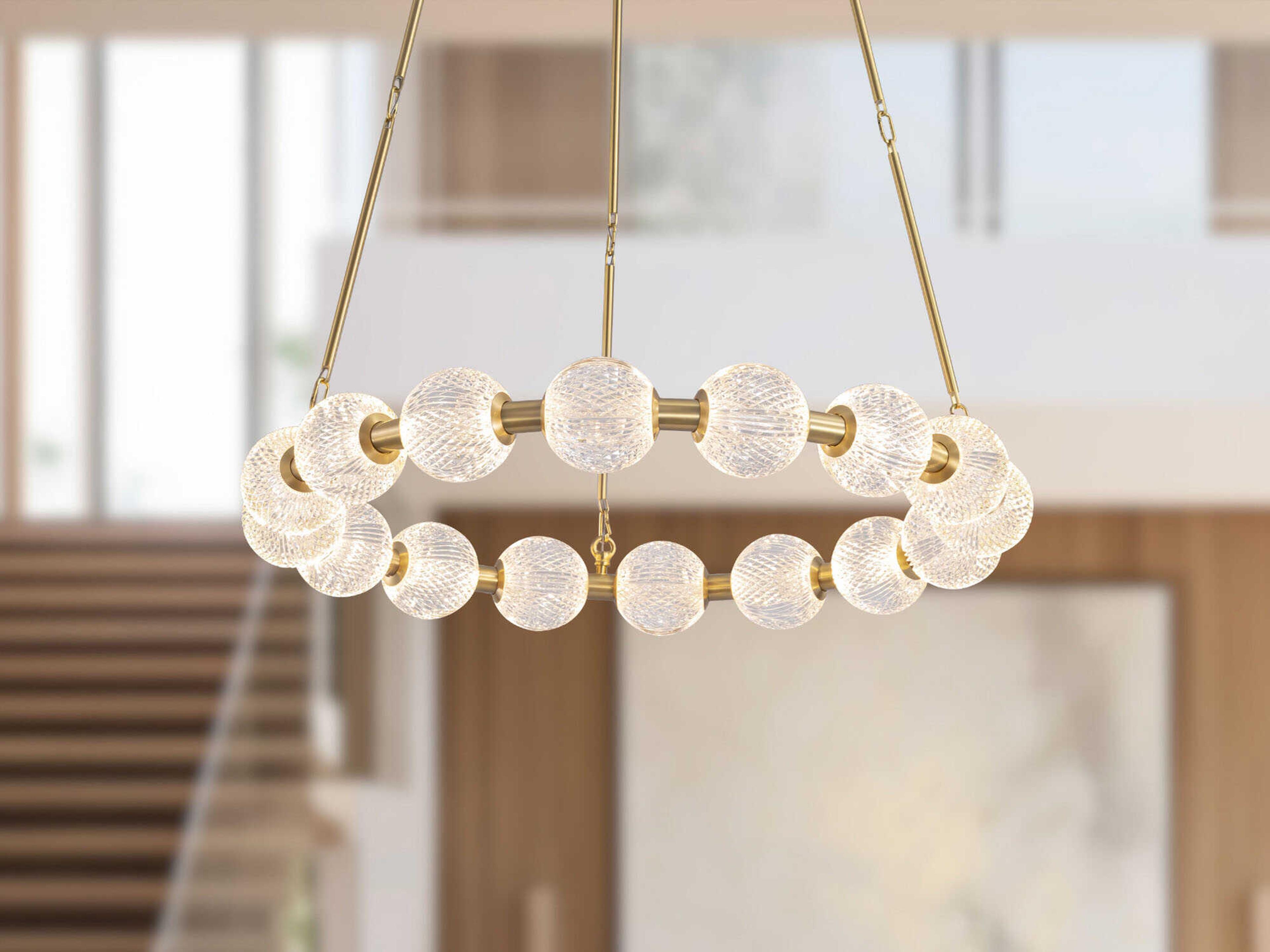 Alora Lighting Marni Natural Brass Geometric Round Chandelier
