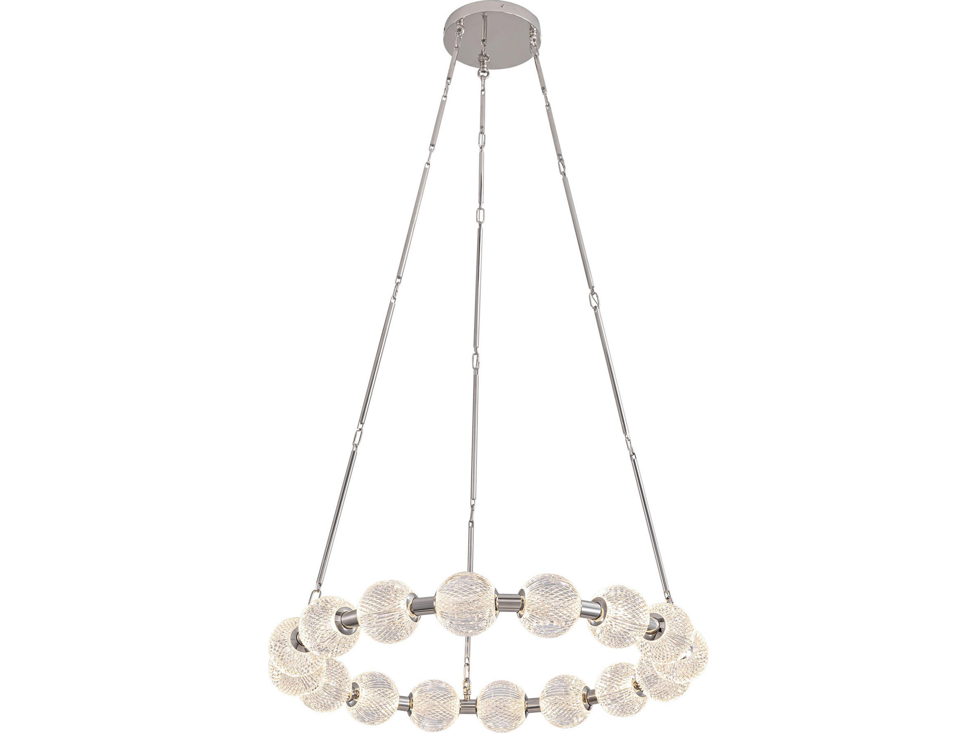 LED Chandelier Marni Polished Nickel 32-Inch