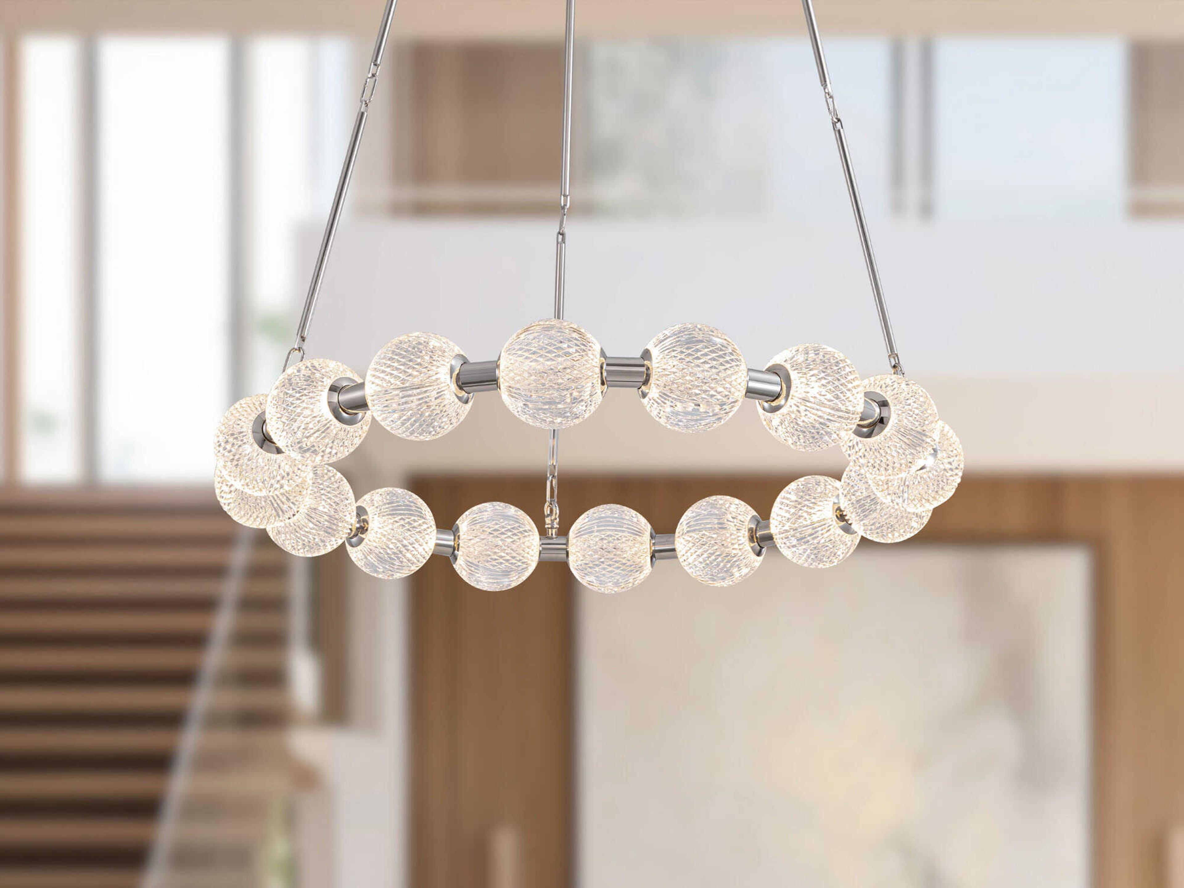 Alora Lighting Marni Polished Nickel Geometric Round Chandelier