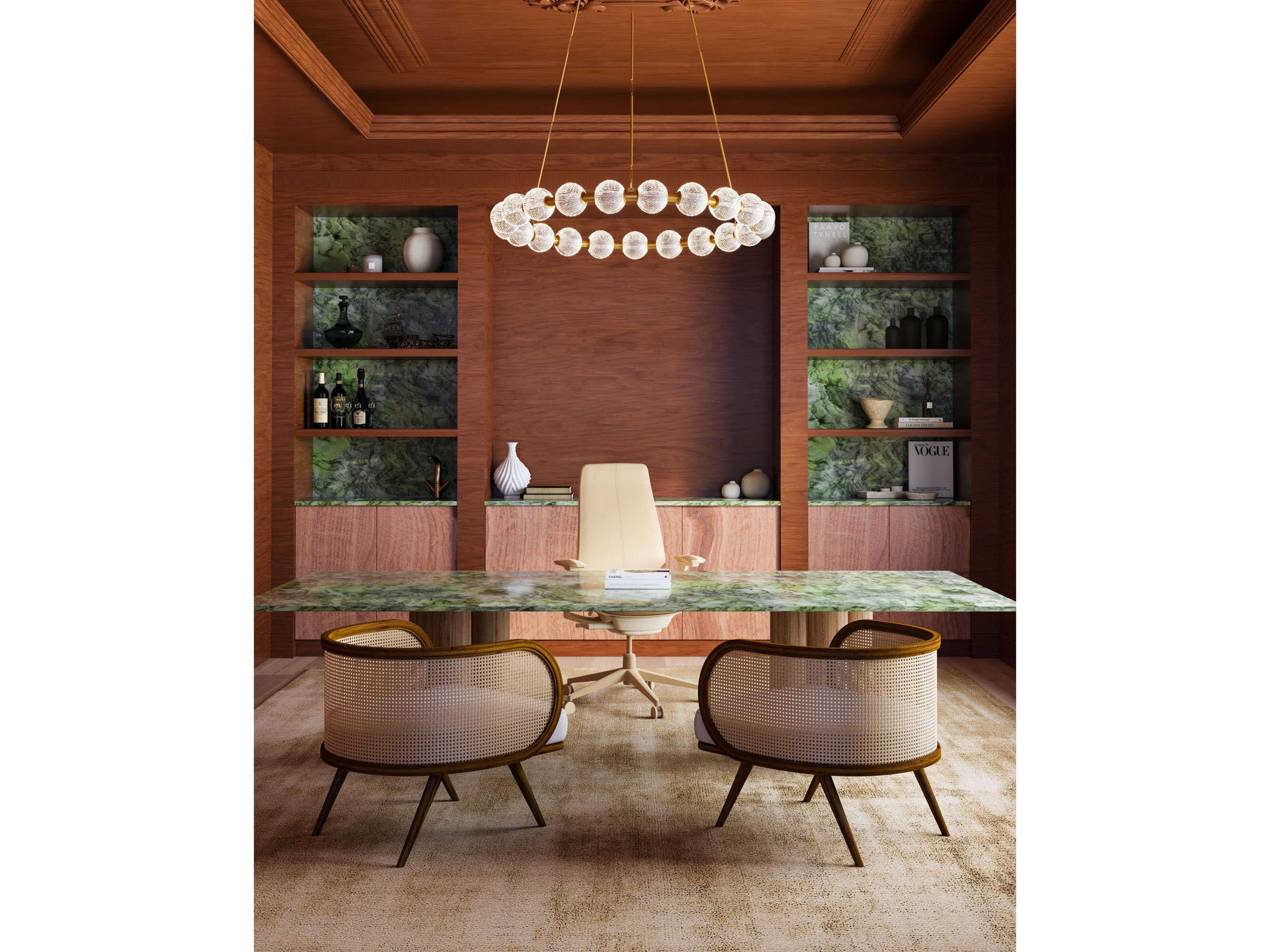 Alora Lighting Marni Natural Brass Geometric Round Chandelier