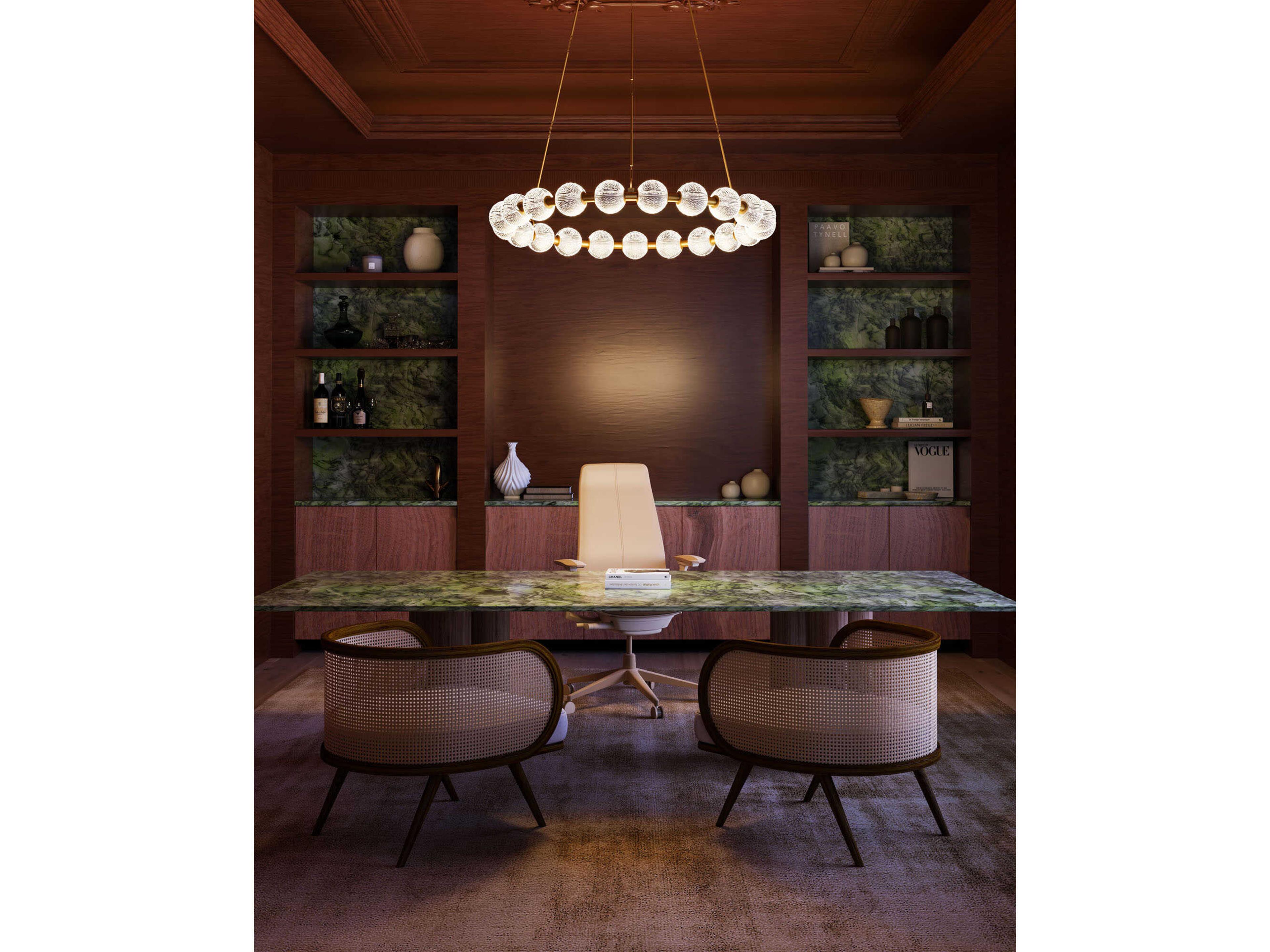 Alora Lighting Marni Natural Brass Geometric Round Chandelier