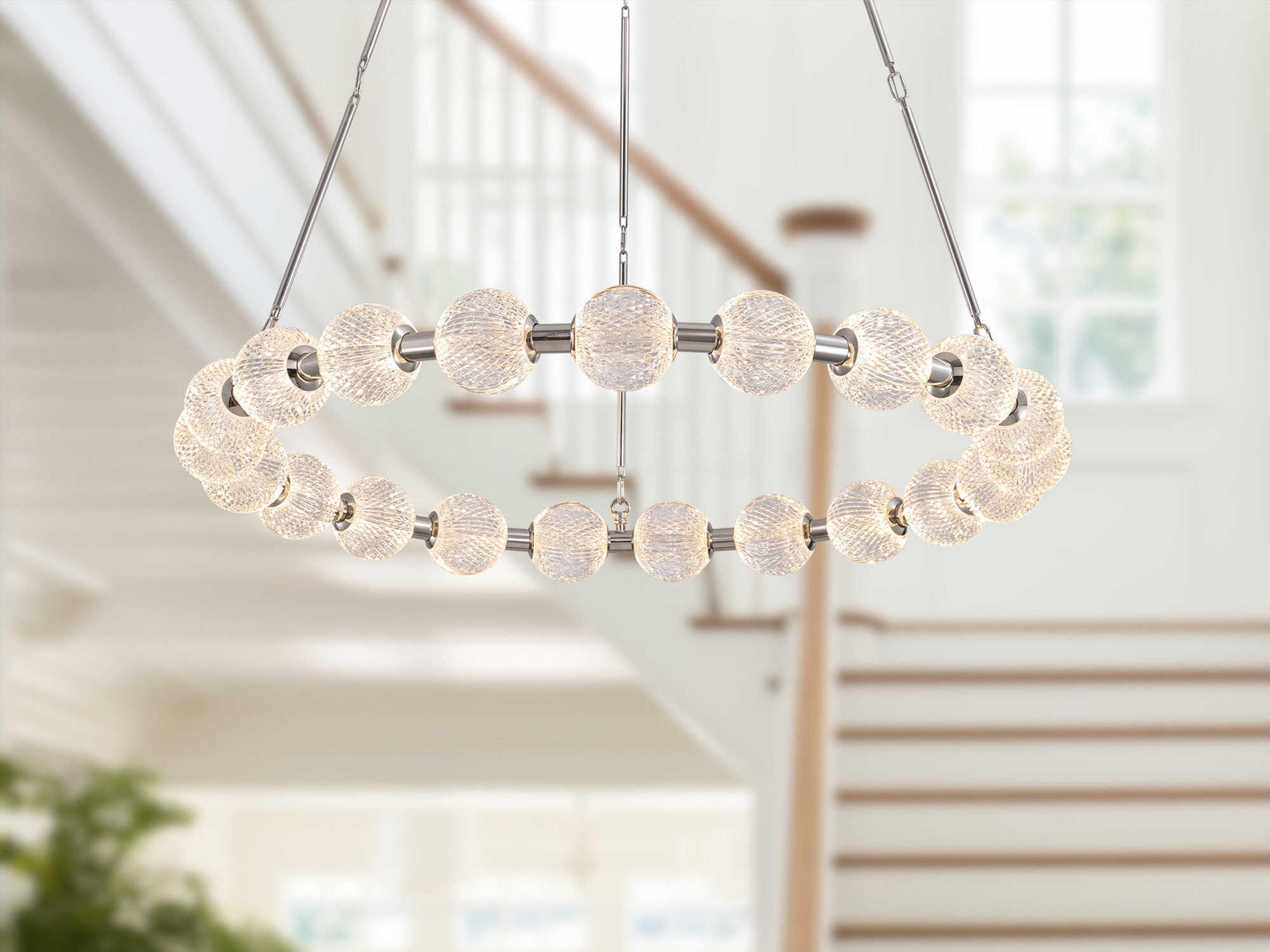 Alora Lighting Marni Polished Nickel Geometric Round Chandelier