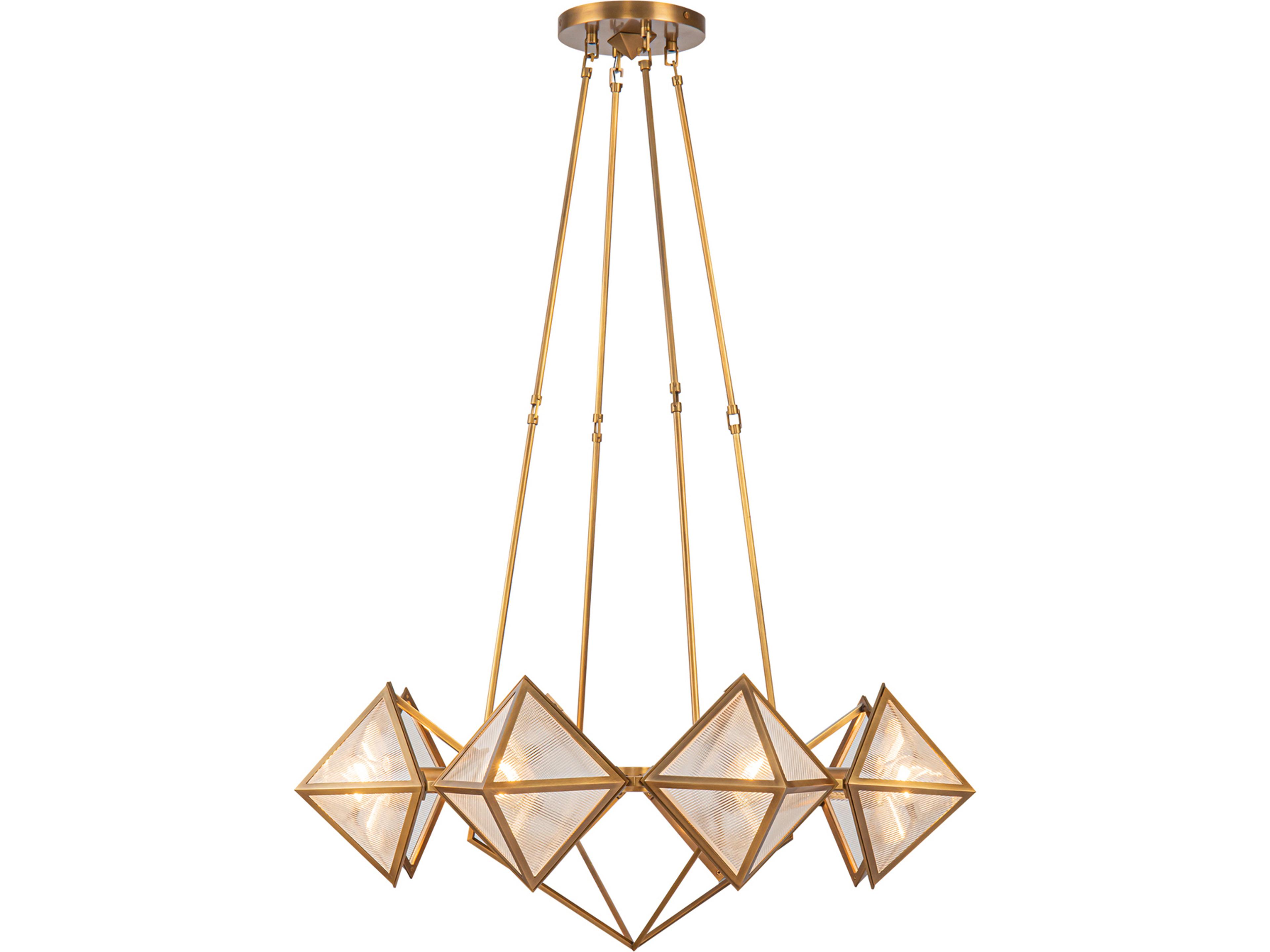 Alora Lighting Cairo 8-Light Vintage Brass Geometric Chandelier