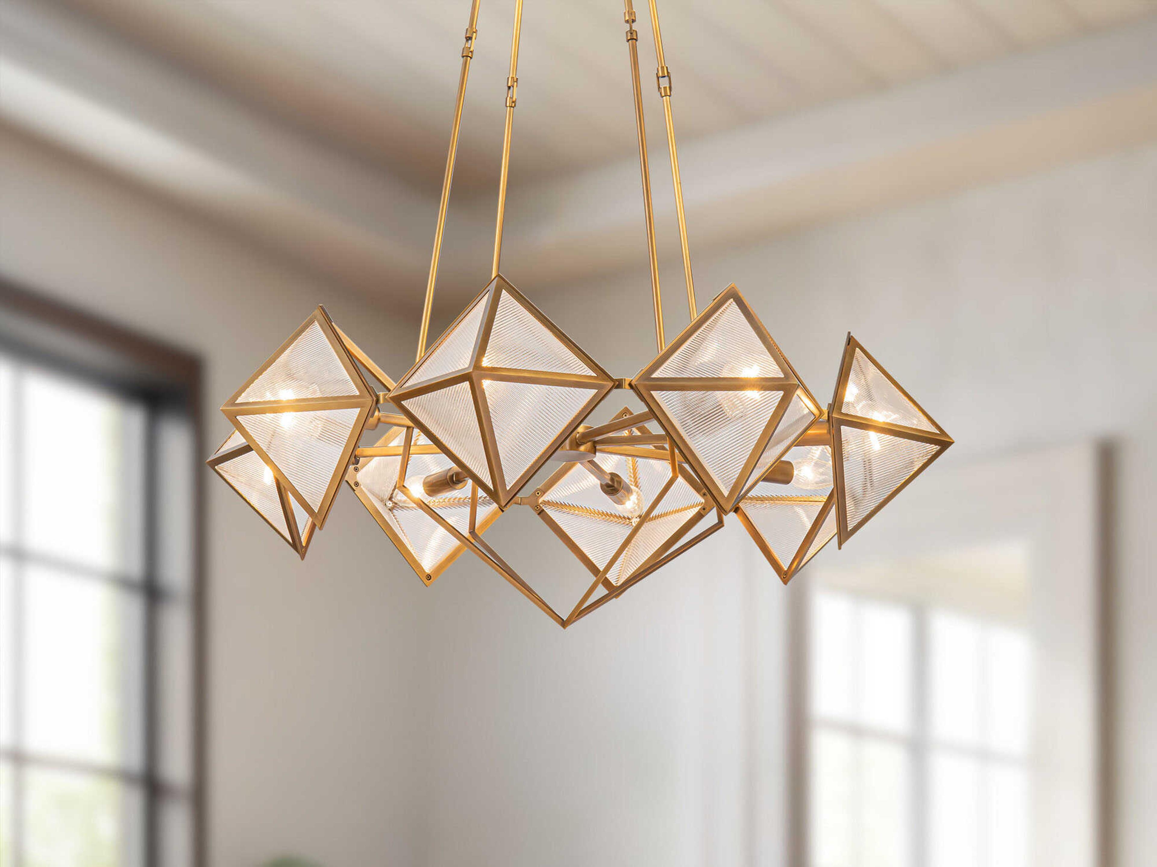 Alora Lighting Cairo 8-Light Vintage Brass Geometric Chandelier