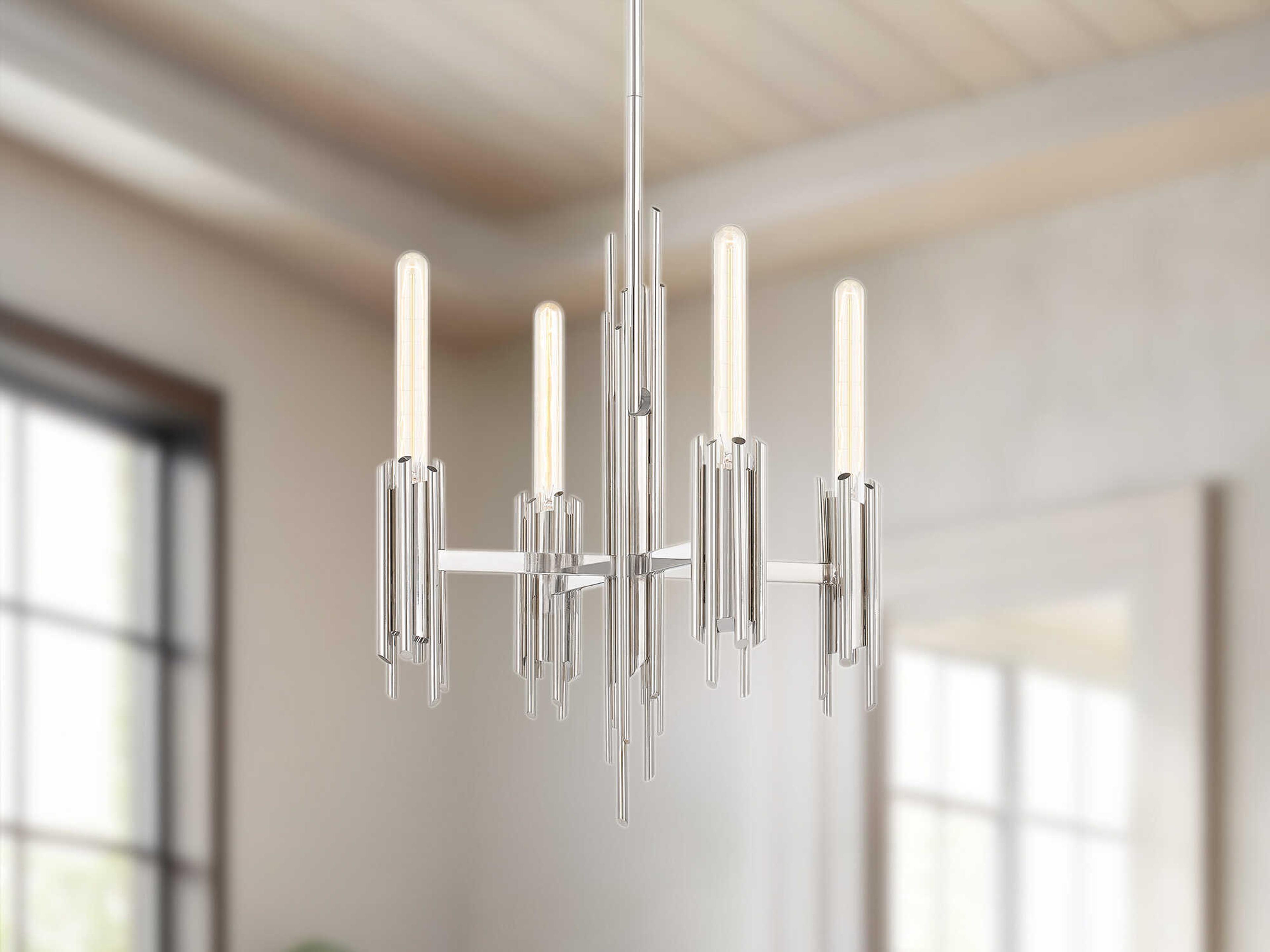 Alora Lighting Torres 4-Light Polished Nickel Chandelier