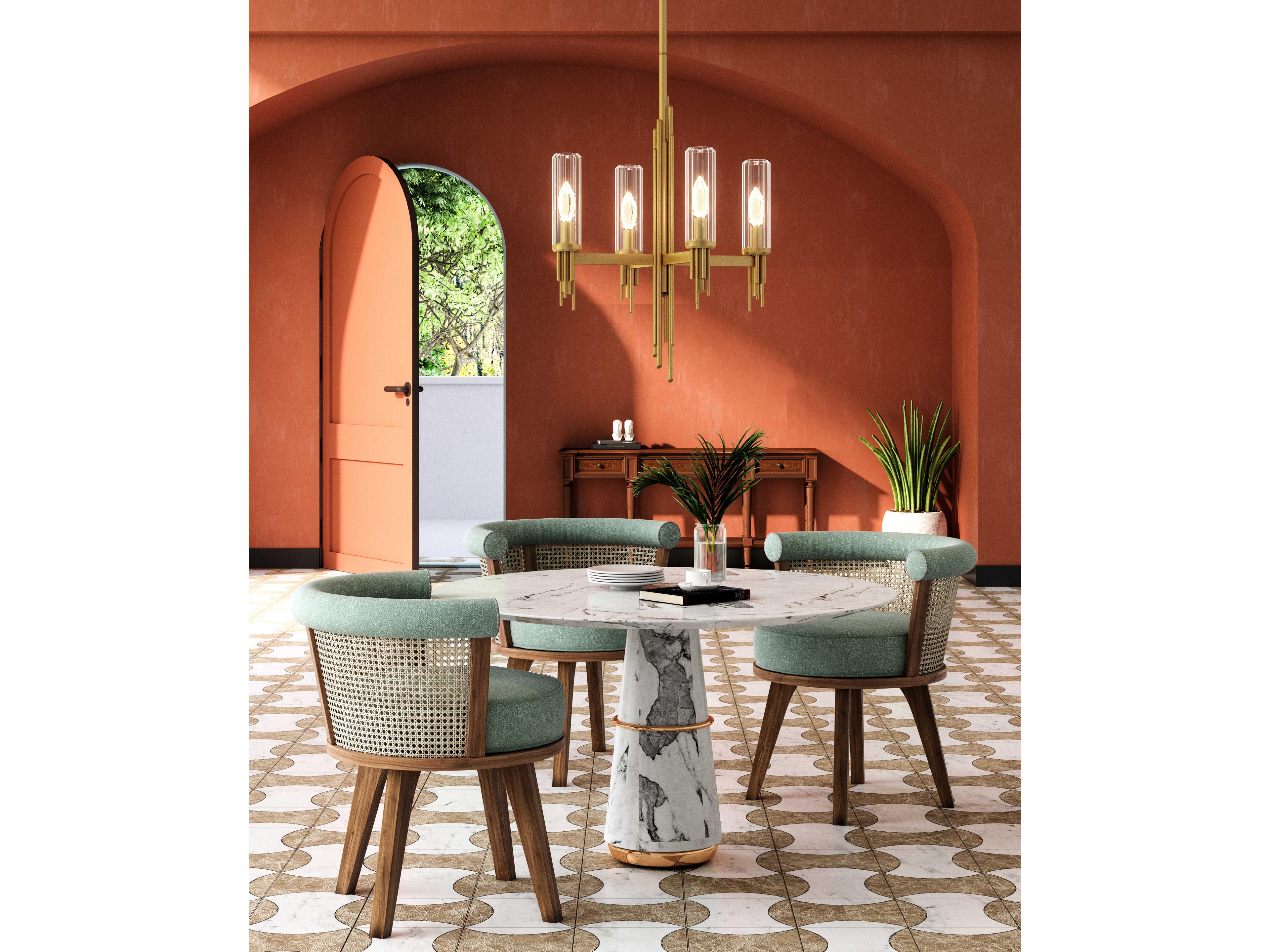 Alora Lighting Torres 4-Light Vintage Brass Chandelier