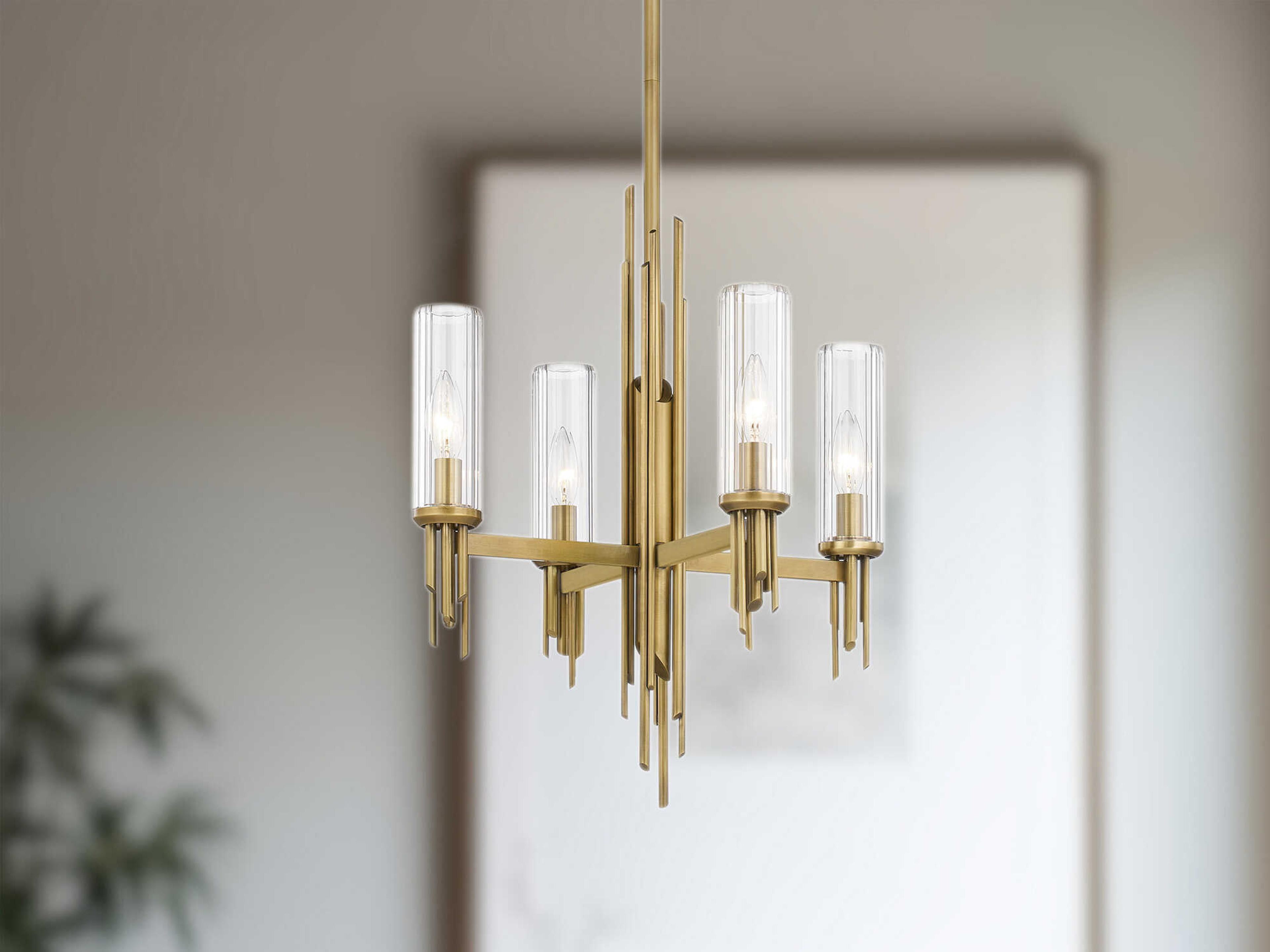 Alora Lighting Torres 4-Light Vintage Brass Chandelier