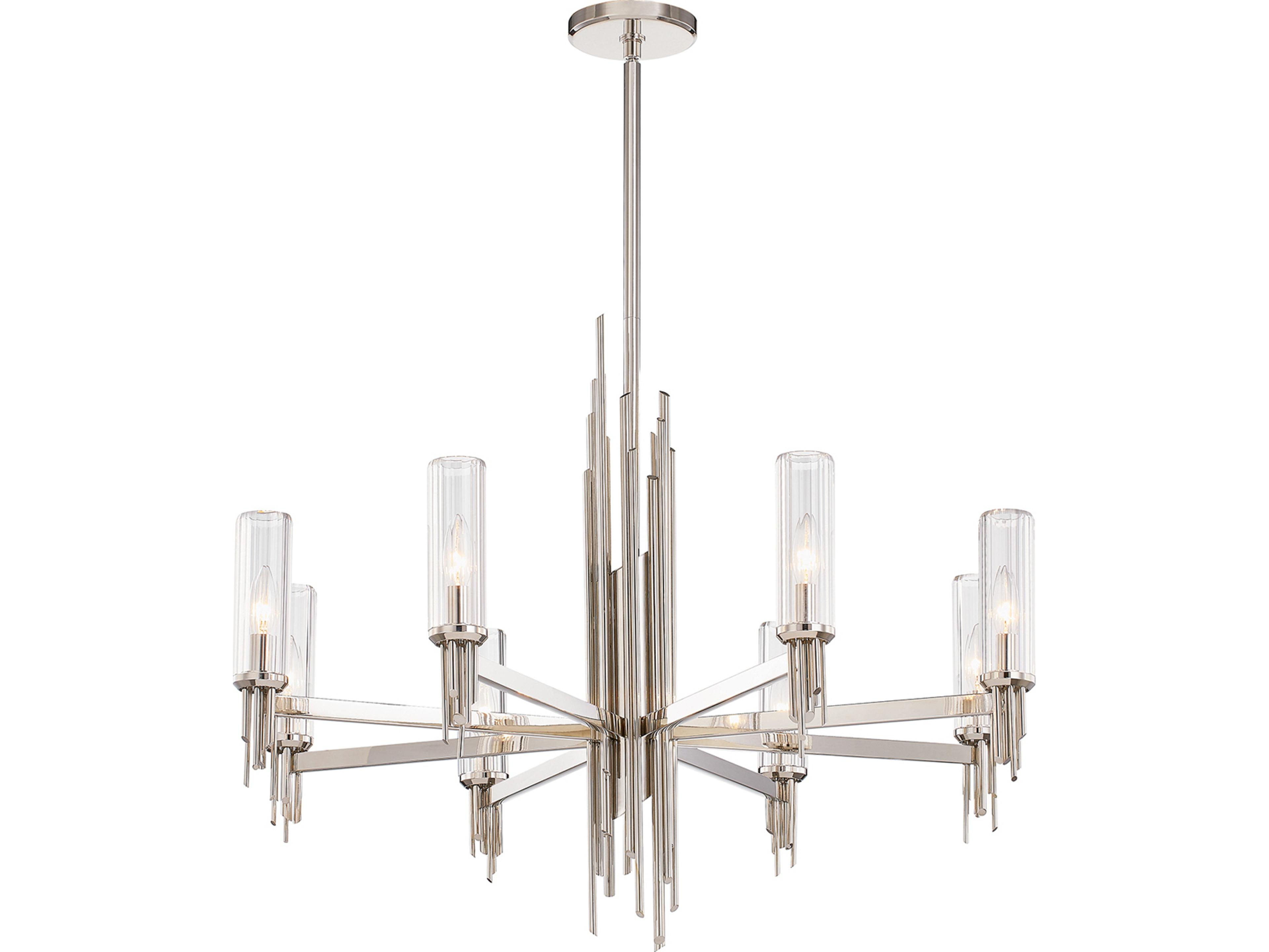 Torres Chandelier Polished Nickel 8 Light Modern Fixture