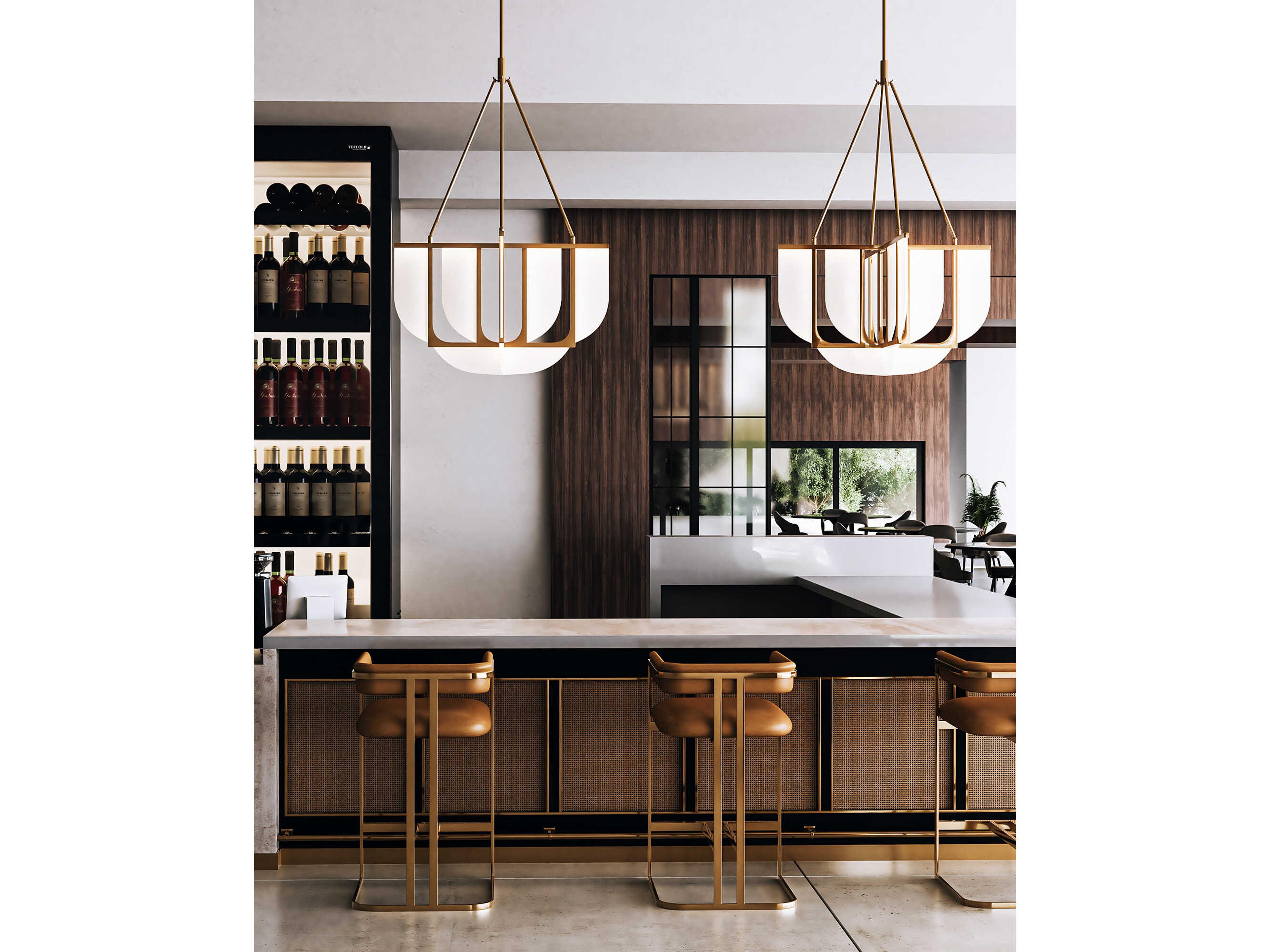 Alora Lighting Anders Vintage Brass Geometric Chandelier