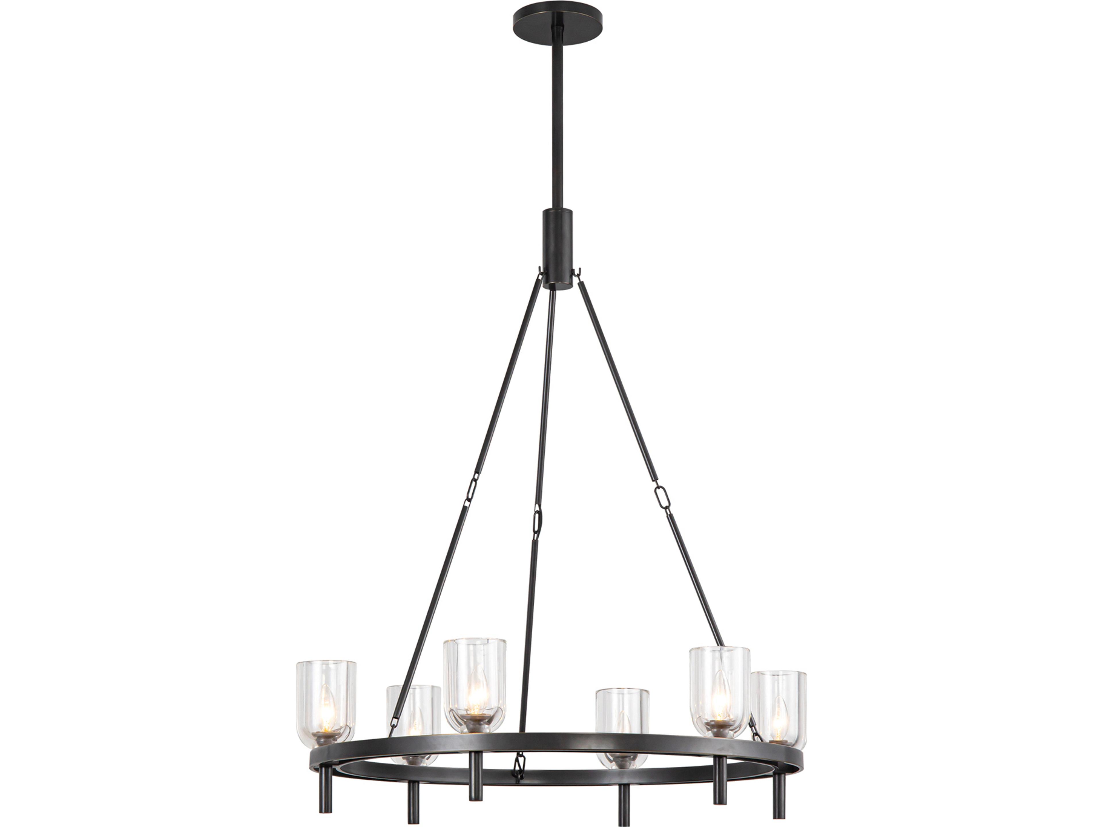 Lucian 6-Light Chandelier Urban Bronze Clear Crystal