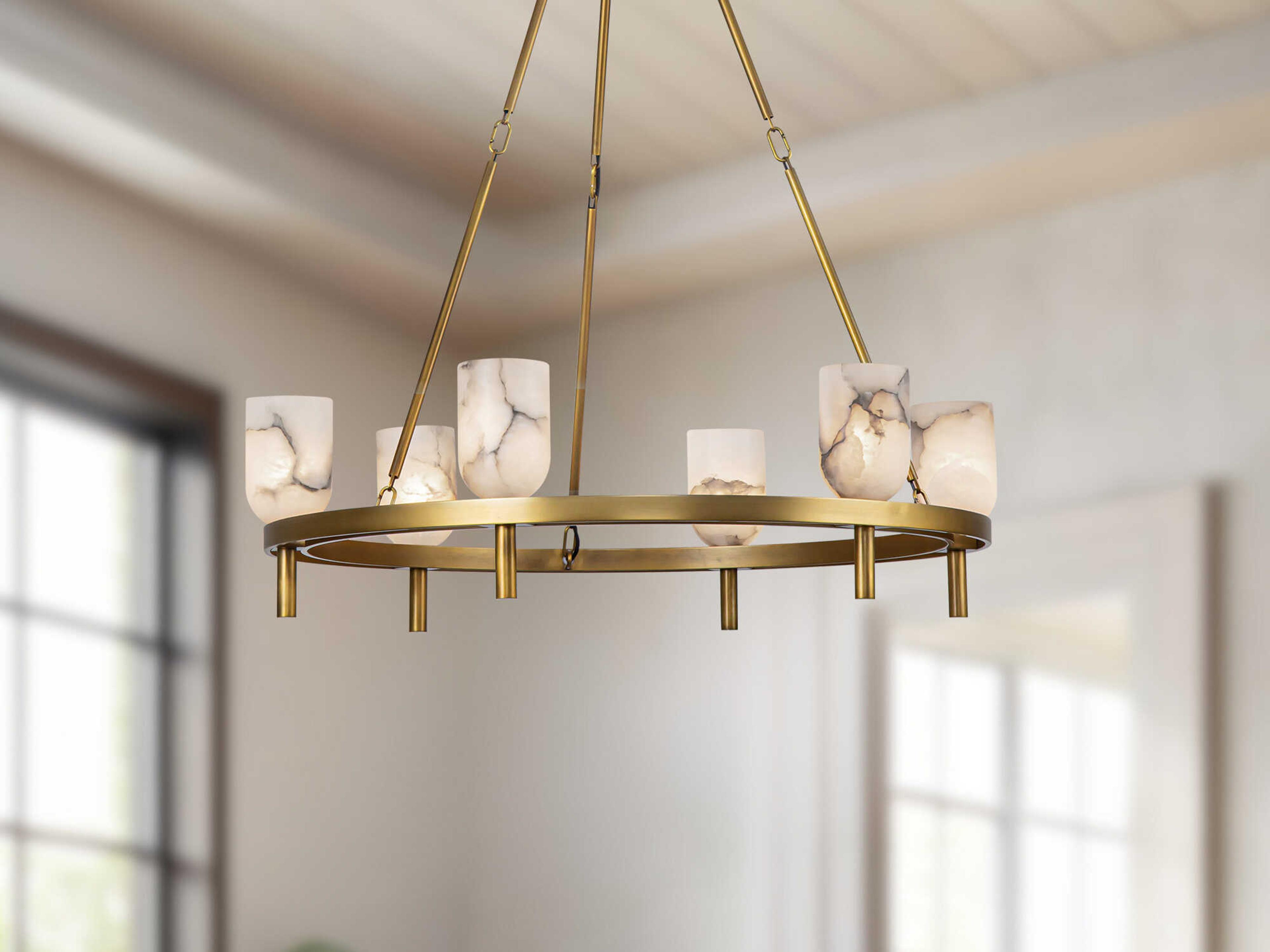 Alora Lighting Lucian 6-Light Vintage Brass Chandelier