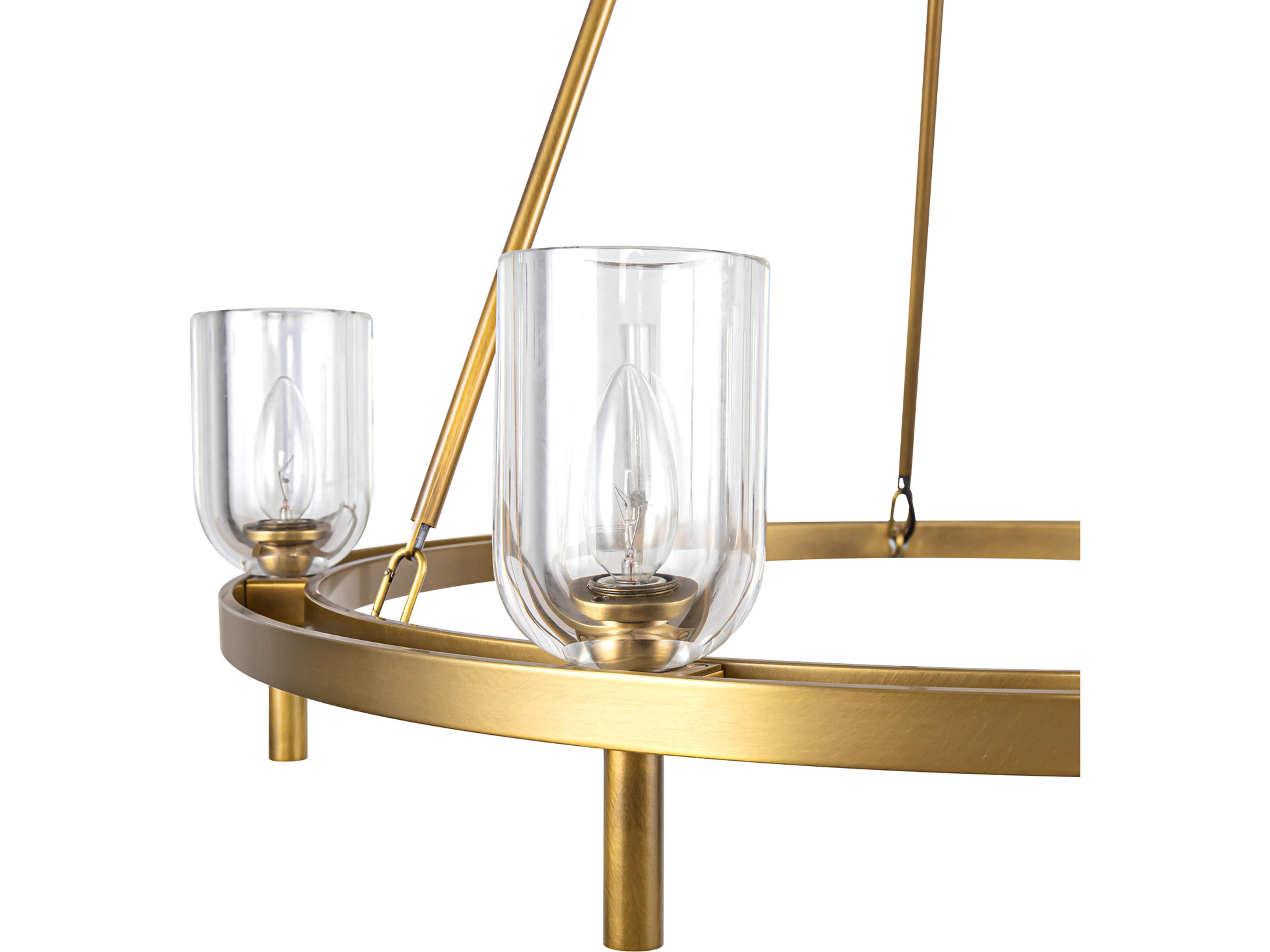 Alora Lighting Lucian 6-Light Vintage Brass Chandelier