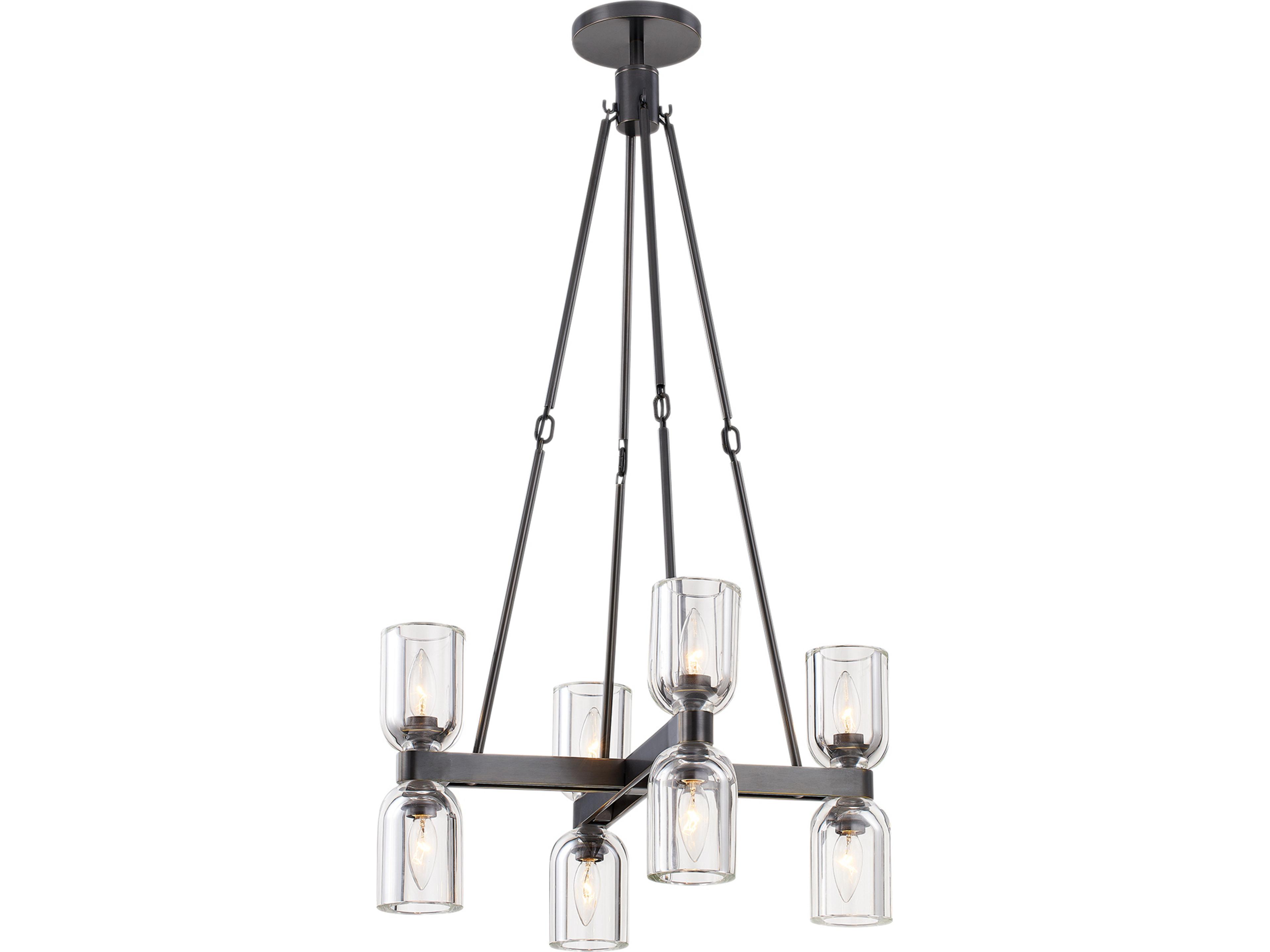 Lucian 8 Light Chandelier in Urban Bronze with Clear Crystal
