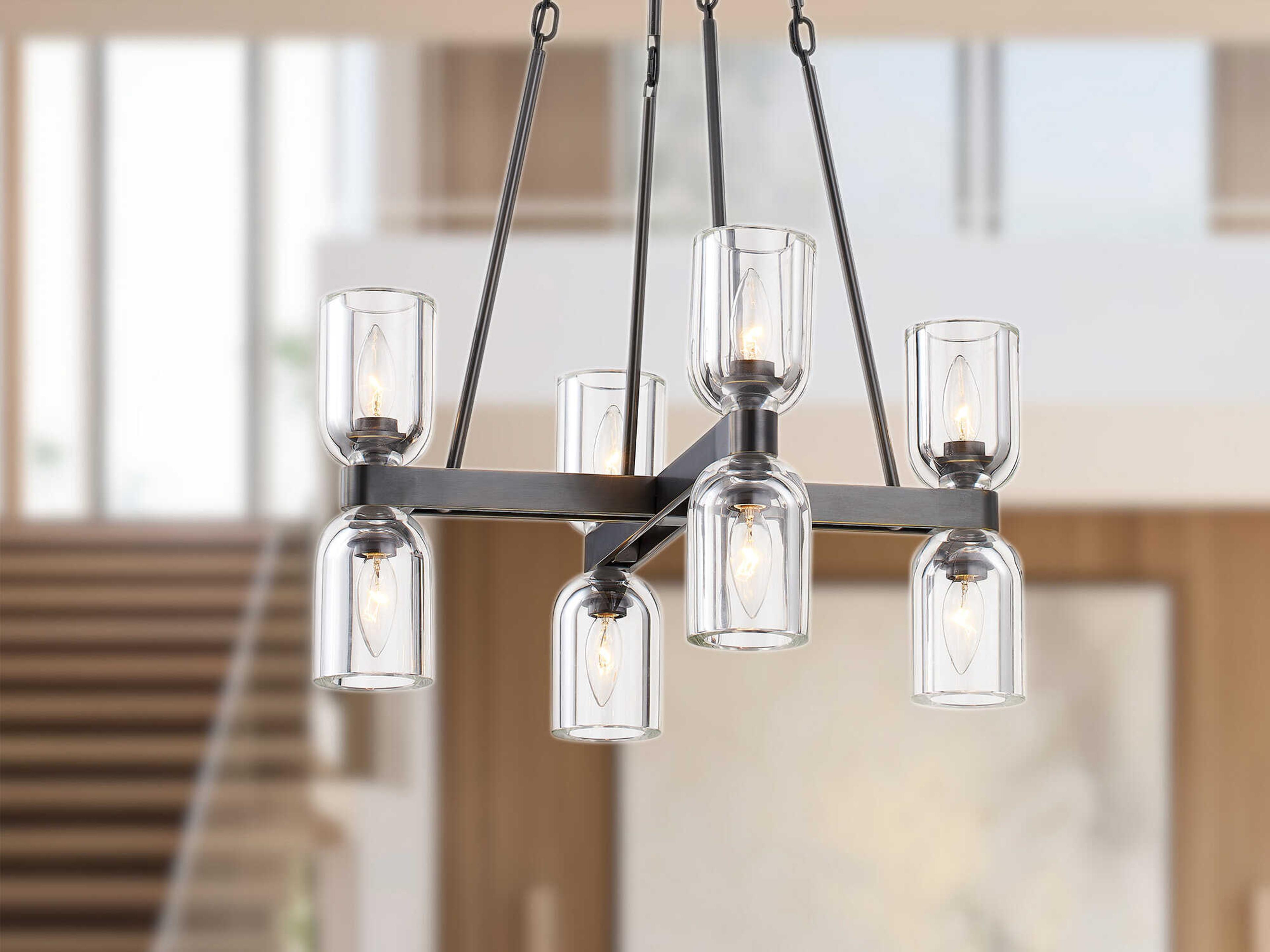 Alora Lighting Lucian 8-Light Urban Bronze Chandelier