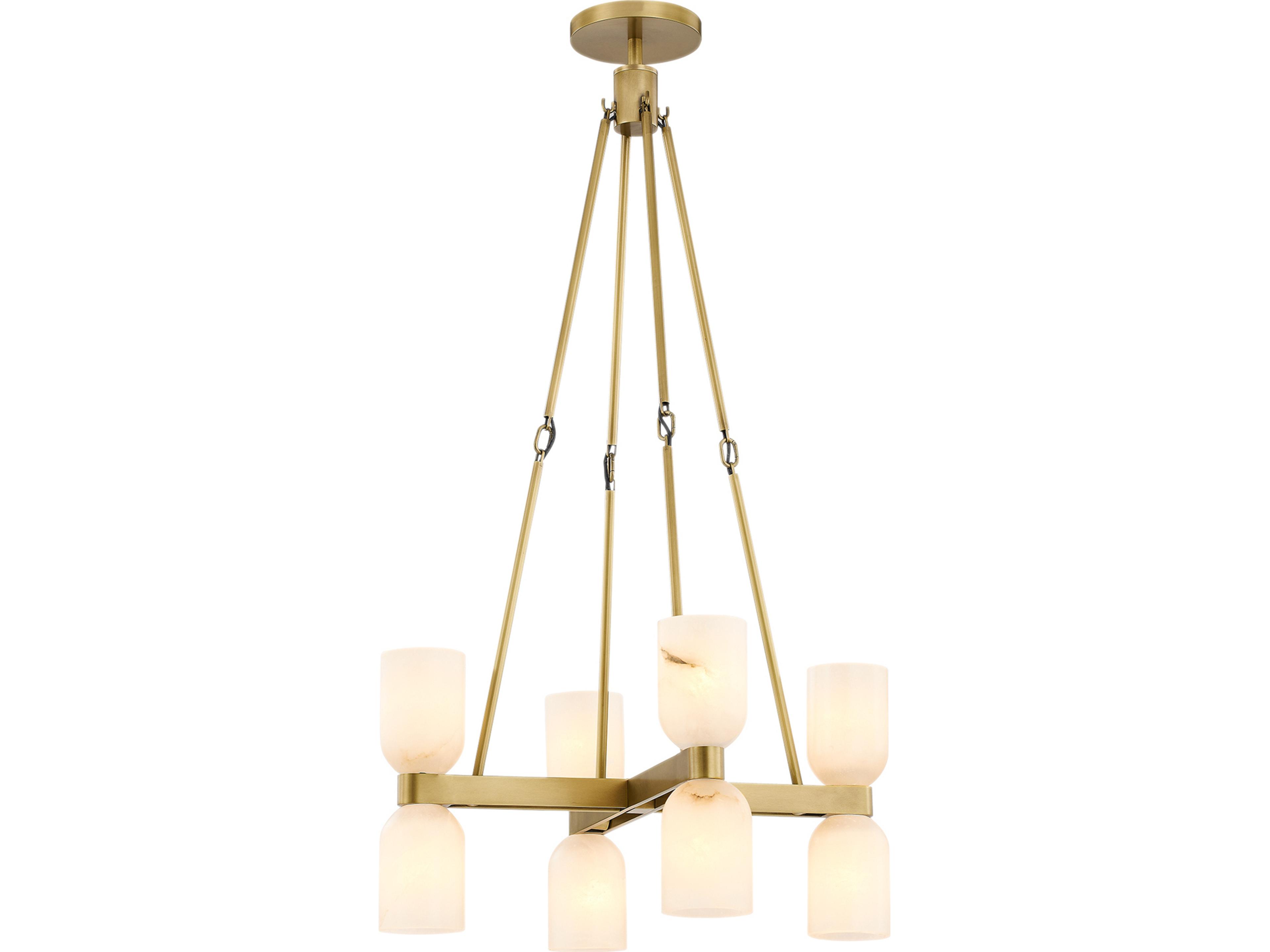 Lucian 8 Light Chandelier 22 Inch in Vintage Brass