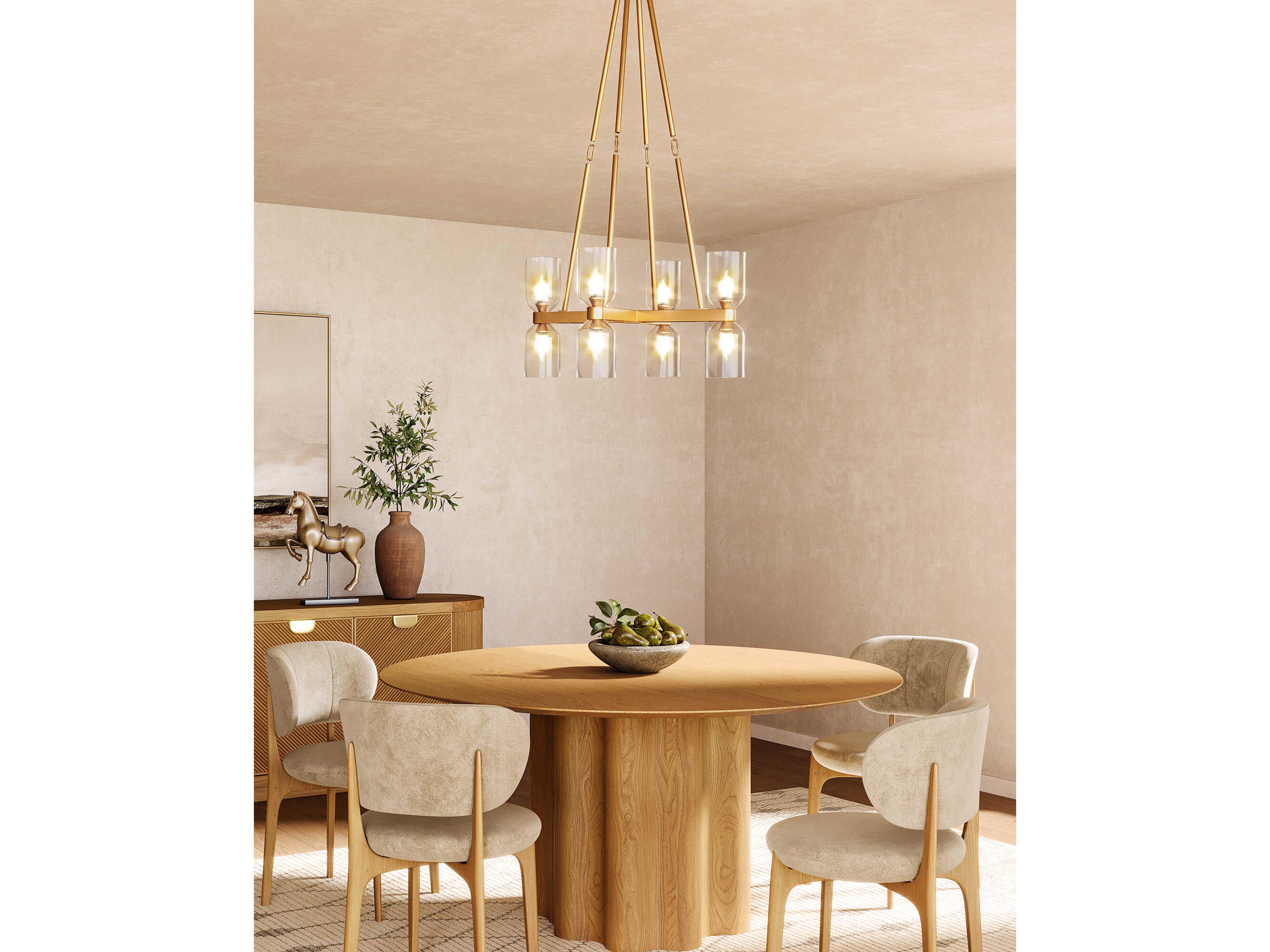 Alora Lighting Lucian 8-Light Vintage Brass Chandelier