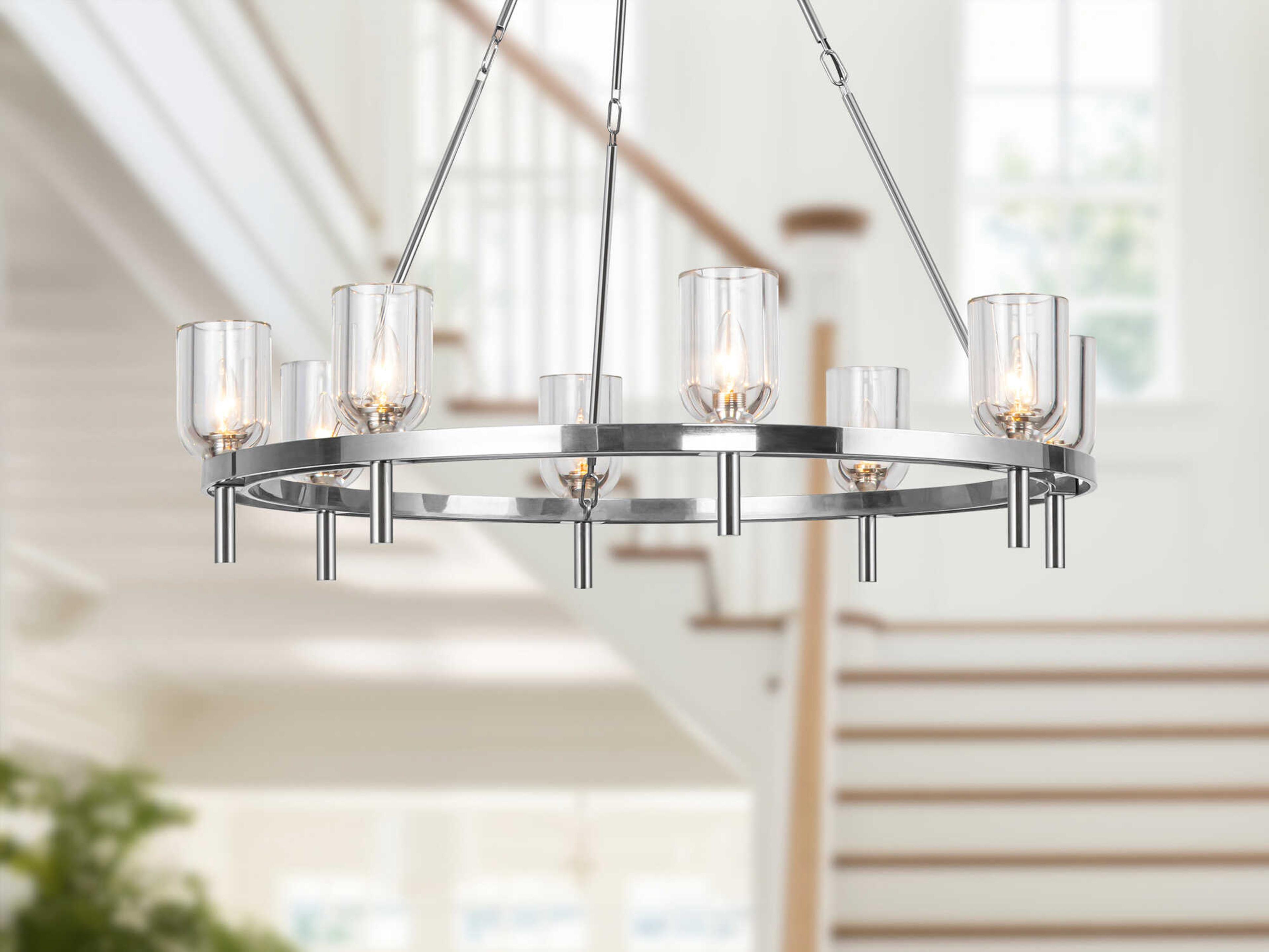 Alora Lighting Lucian 8-Light Polished Nickel Chandelier