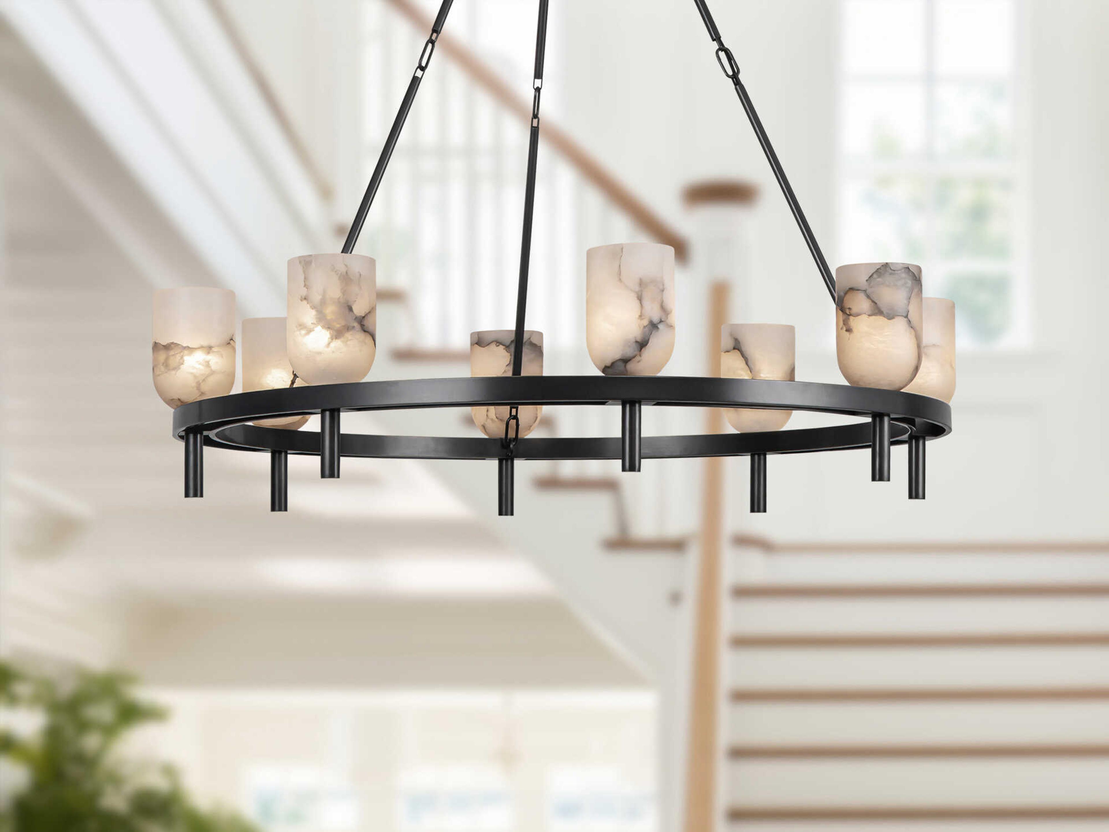 Alora Lighting Lucian 8-Light Urban Bronze Black Chandelier
