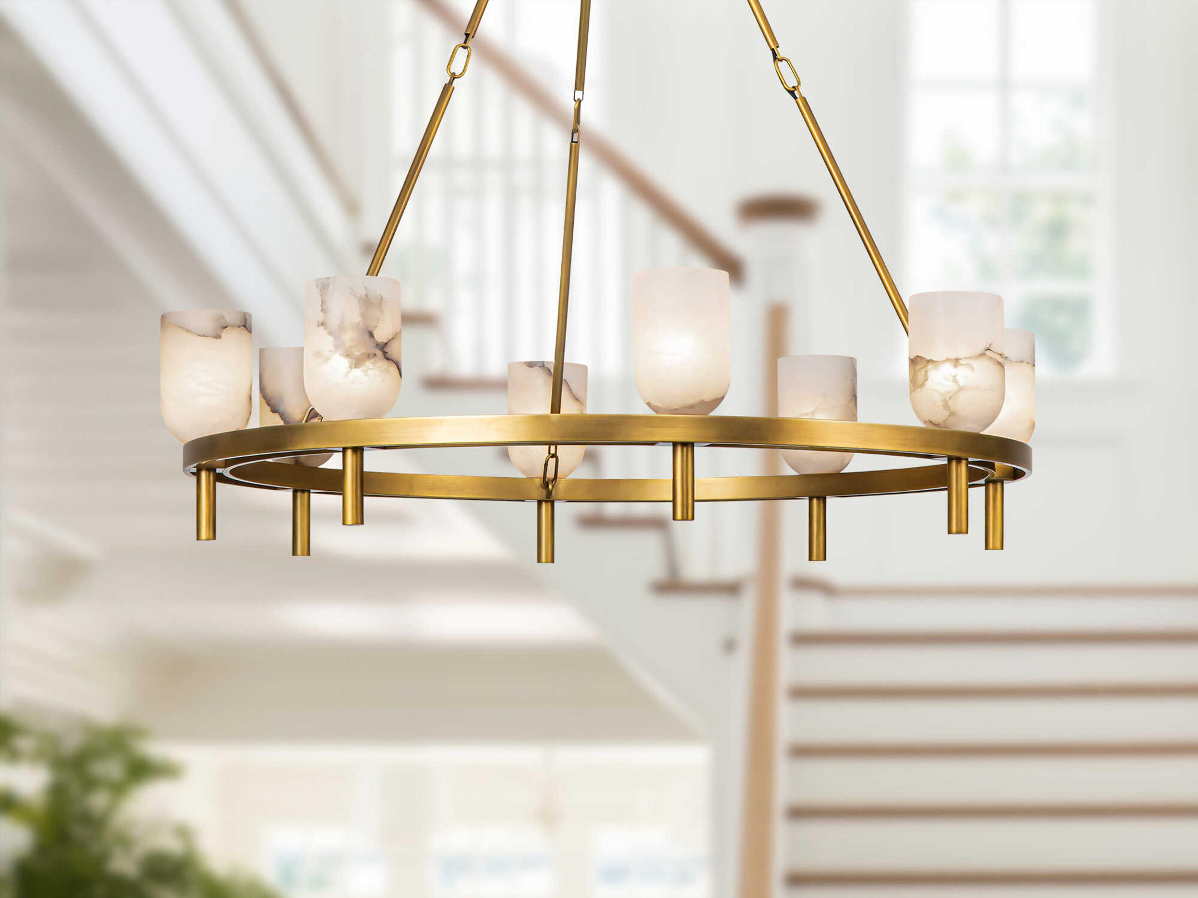 Alora Lighting Lucian 8-Light Vintage Brass Chandelier