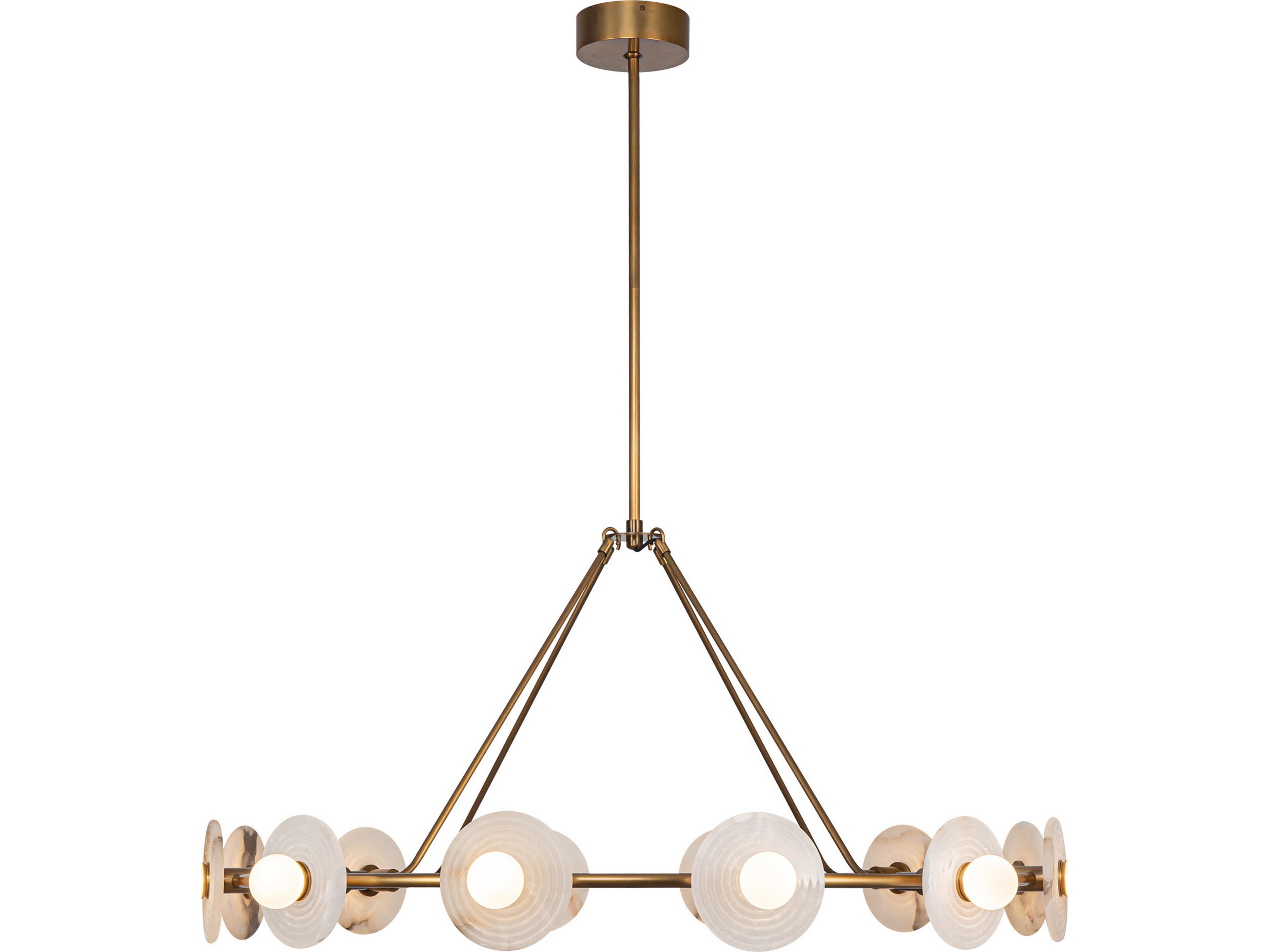 Alora Lighting Dahlia Vintage Brass Round Chandelier