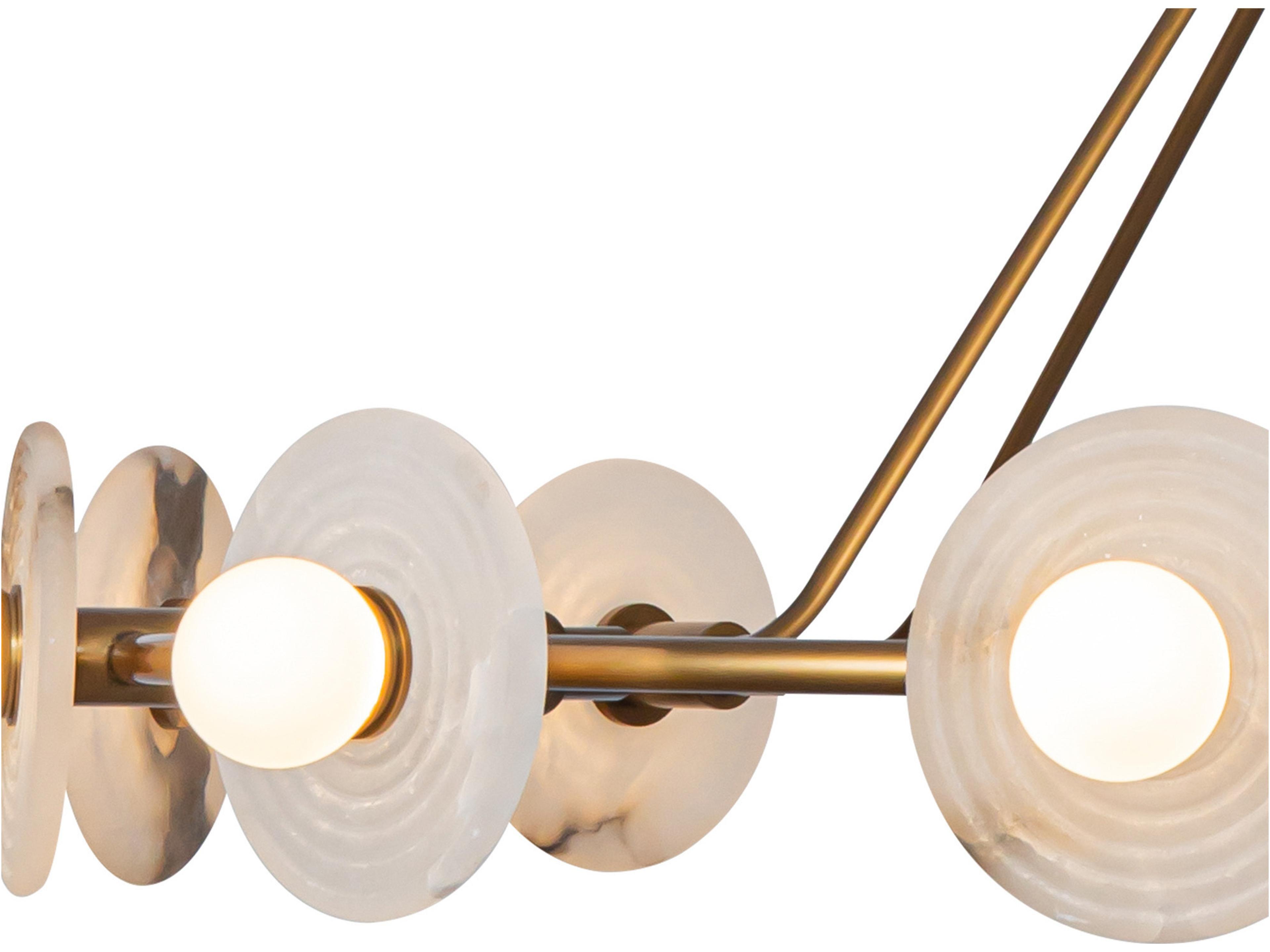 Alora Lighting Dahlia Vintage Brass Round Chandelier