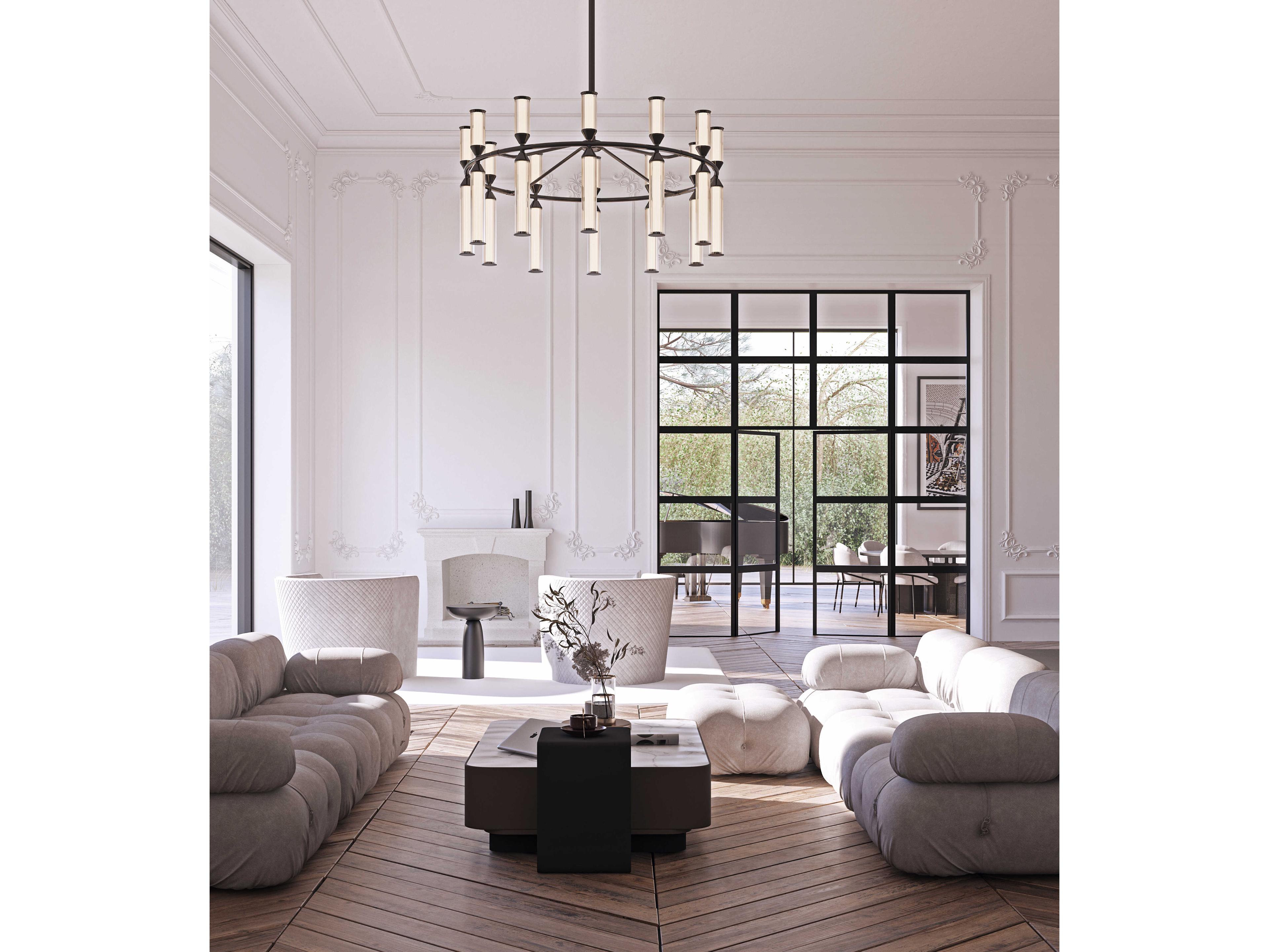 Alora Lighting Edwin Urban Bronze Black Geometric Chandelier