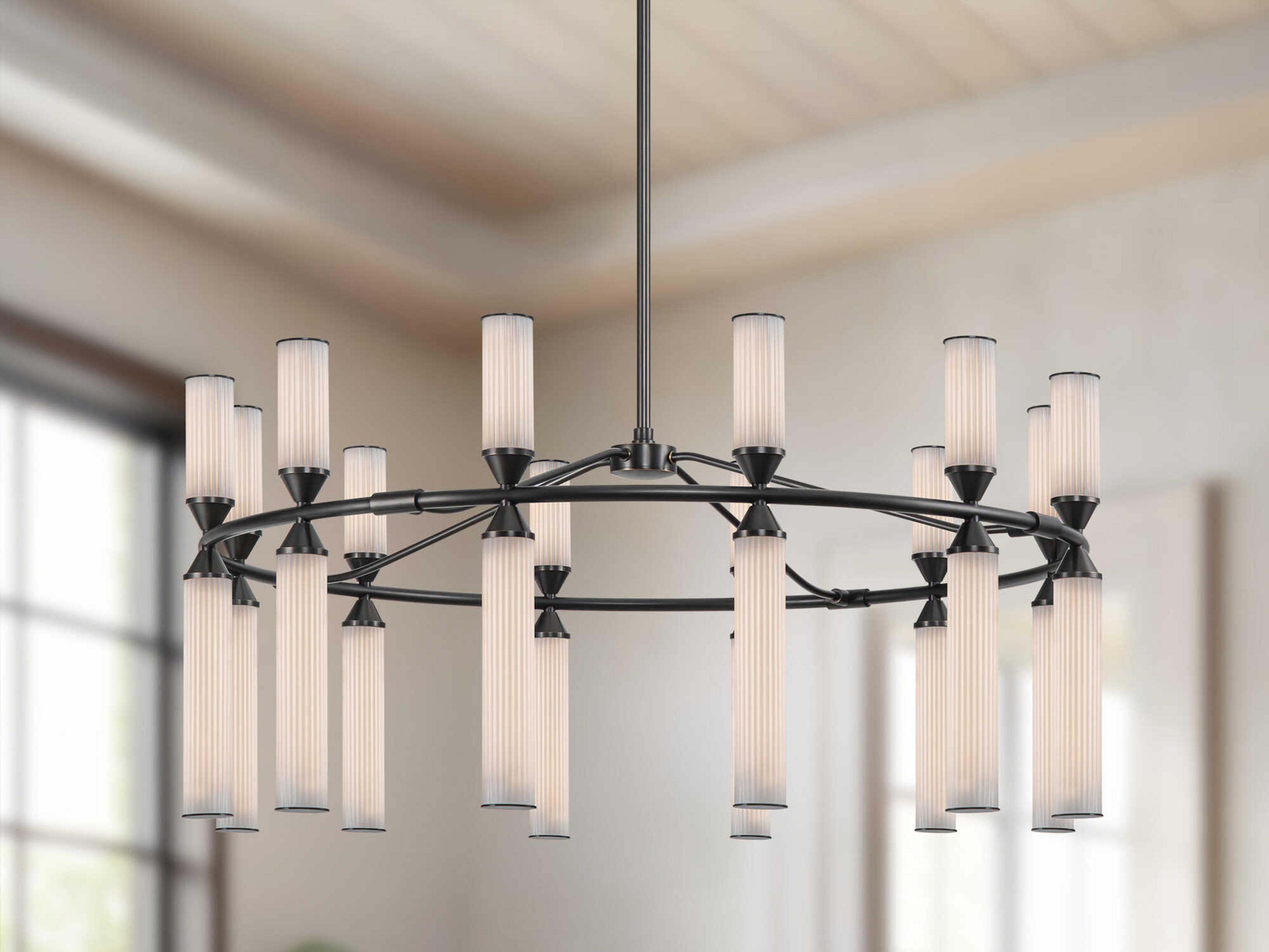 Alora Lighting Edwin Urban Bronze Black Geometric Chandelier