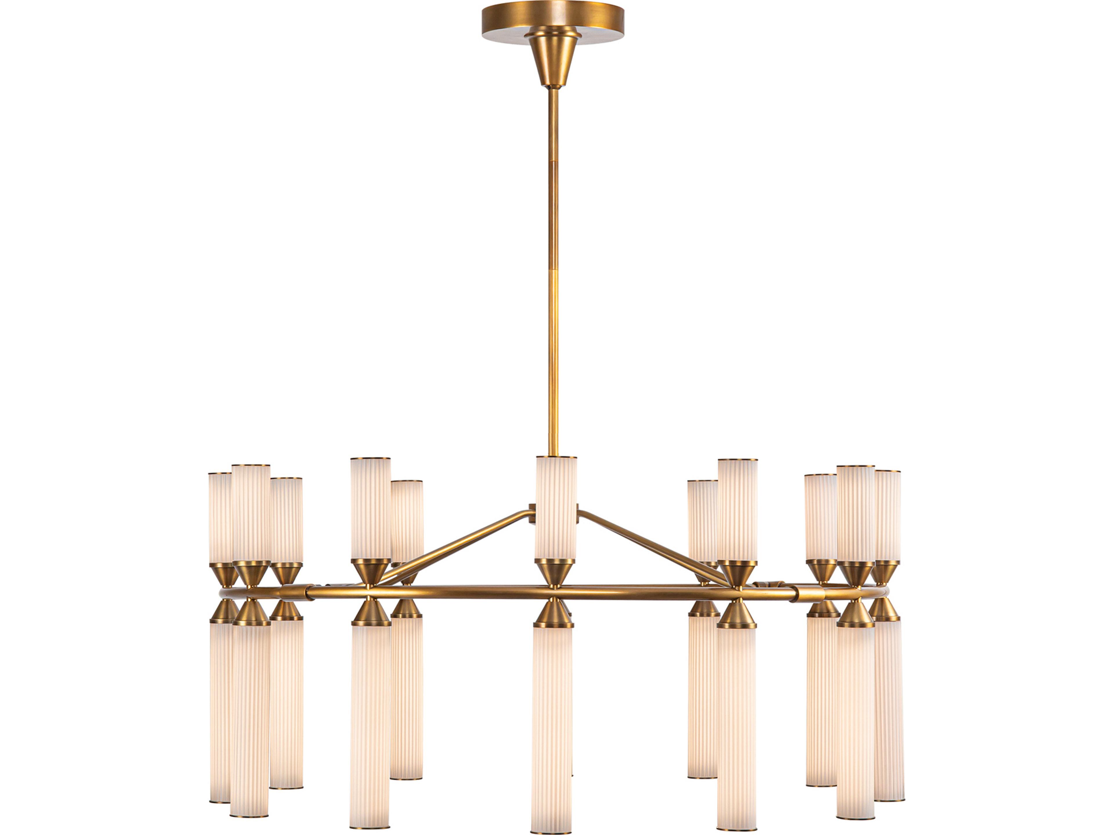 Alora Lighting Edwin Vintage Brass Geometric Chandelier