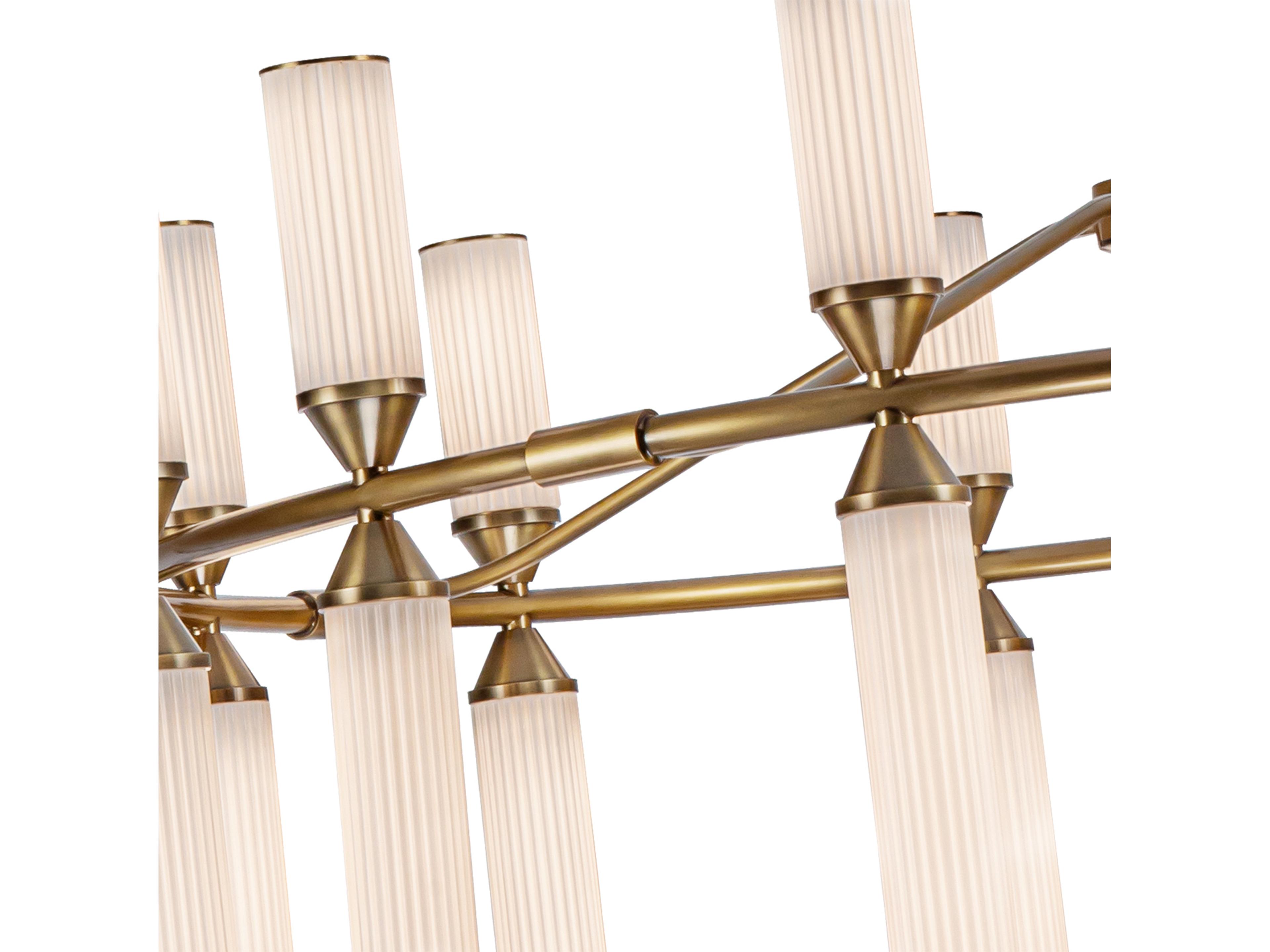 Alora Lighting Edwin Vintage Brass Geometric Chandelier