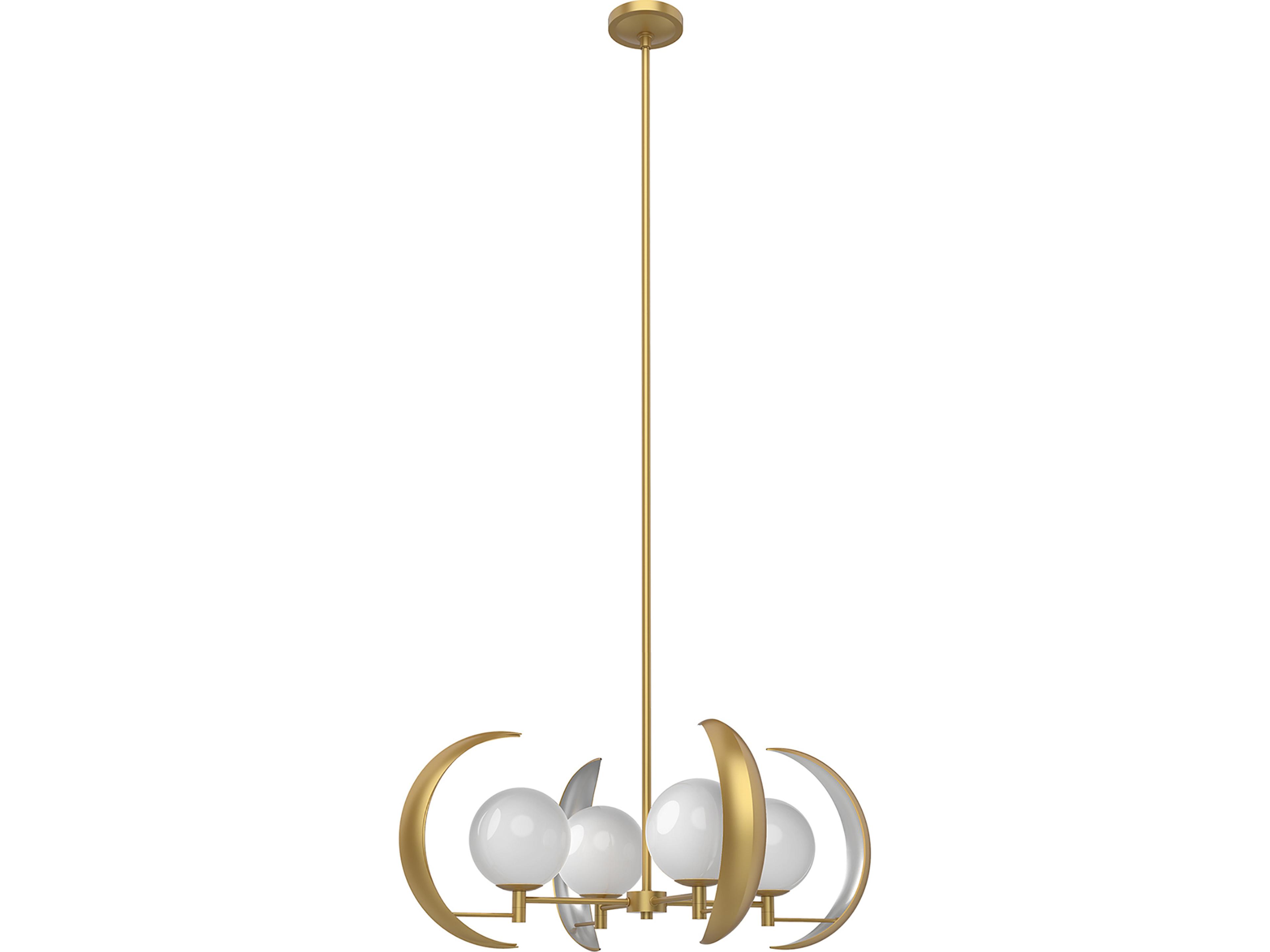 Alora Lighting Celeste 4-Light Vintage Brass Globe Geometric Chandelier