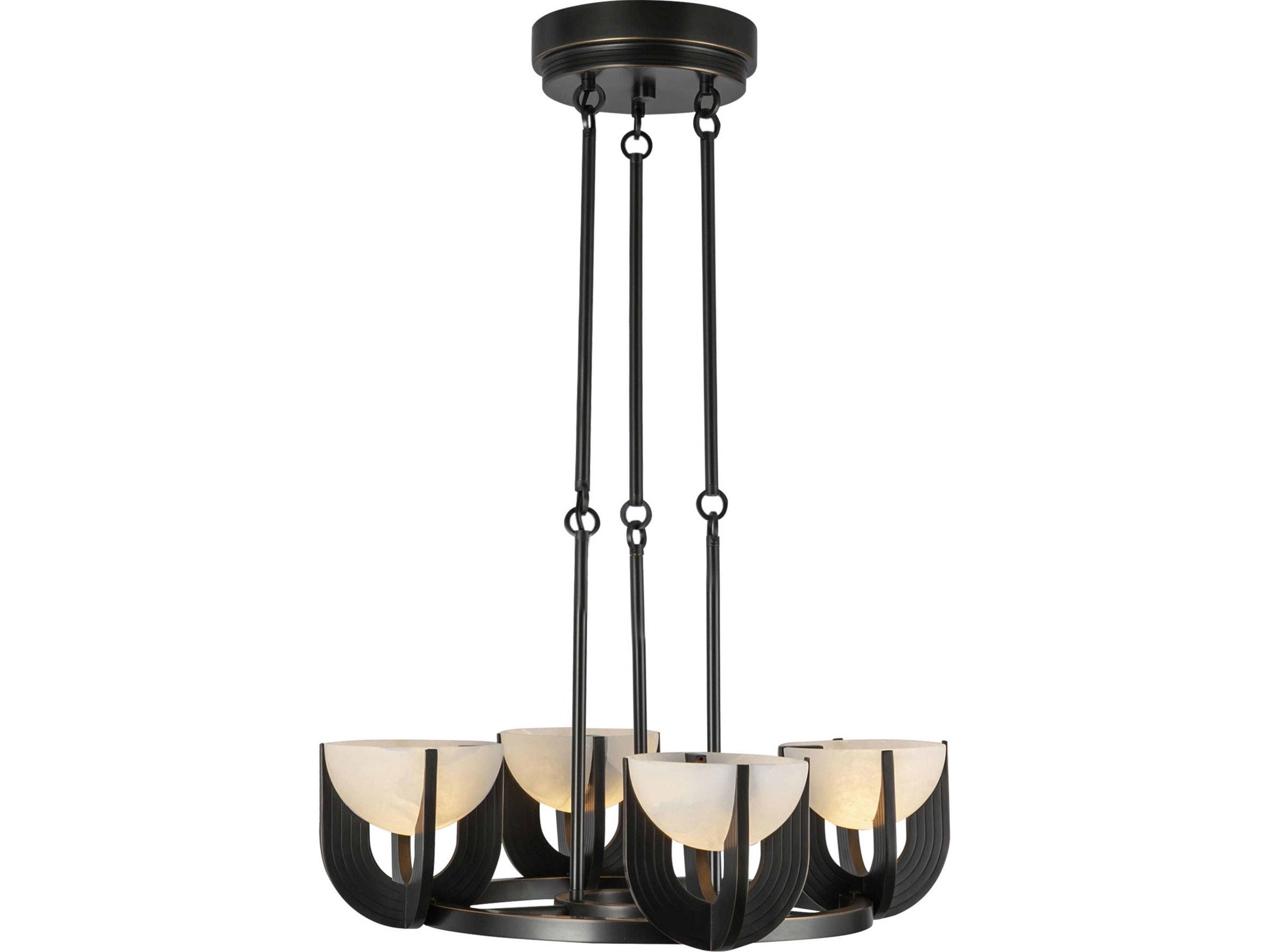 Colette Chandelier in Urban Bronze with Alabaster